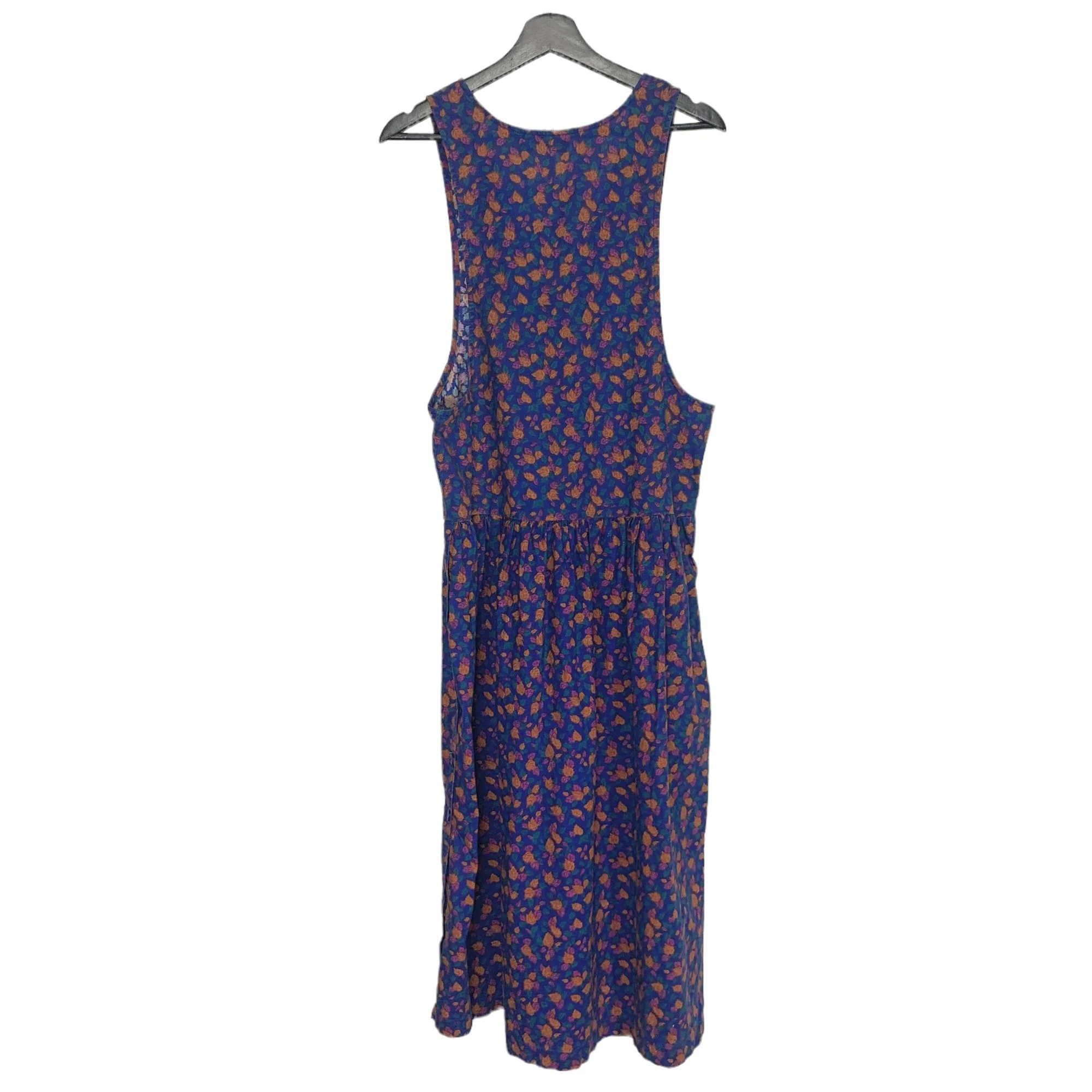 Vintage 90s Leaf Print V-Neck Drop Waist Jumper Dress Medium by Honors - Image 2