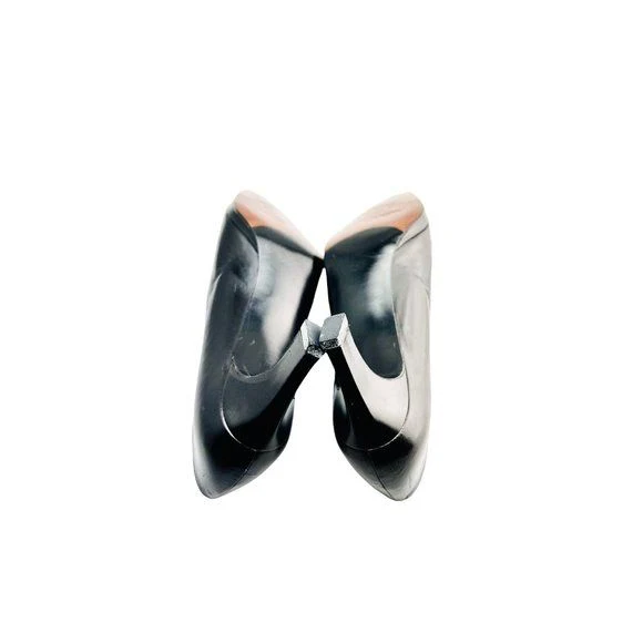 Vintage 90s Leather Pumps Womens Black Size 7aa Made In Spain by Stuart Weitzman - Image 5
