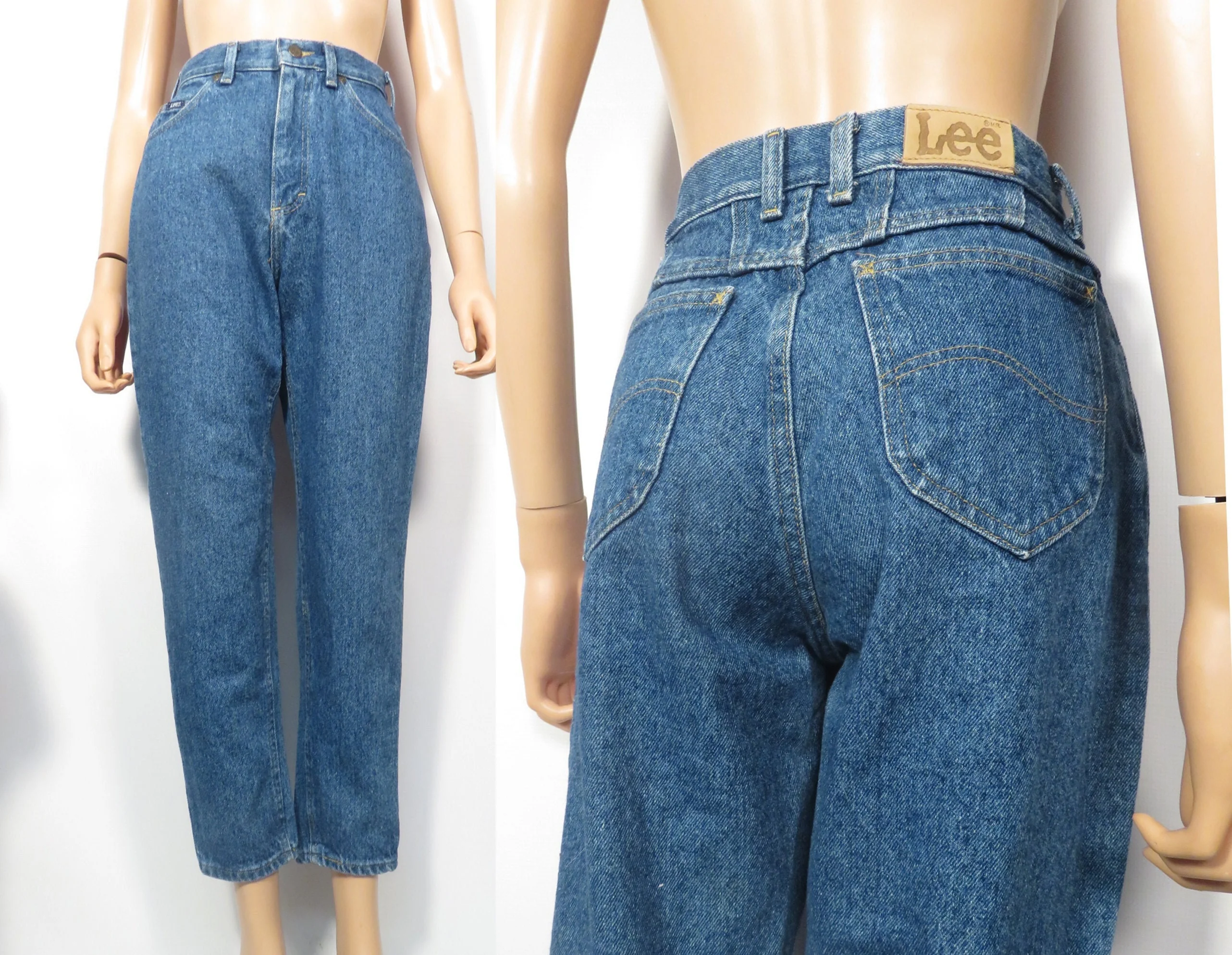 Vintage 90s Lee Mom Jeans High Waist Tapered Leg Made In Usa Size 24 X 28 by Lee - Image 3