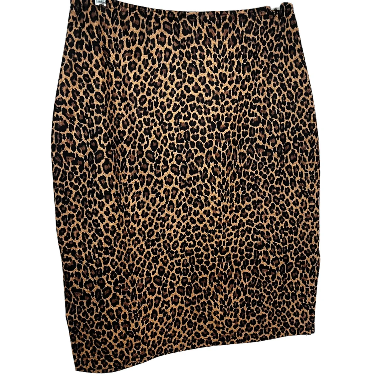 Vintage 90s Leopard Rockabilly Wiggle Stretch Pencil Skirt Large Grunge Goth M by Goddess - Image 2