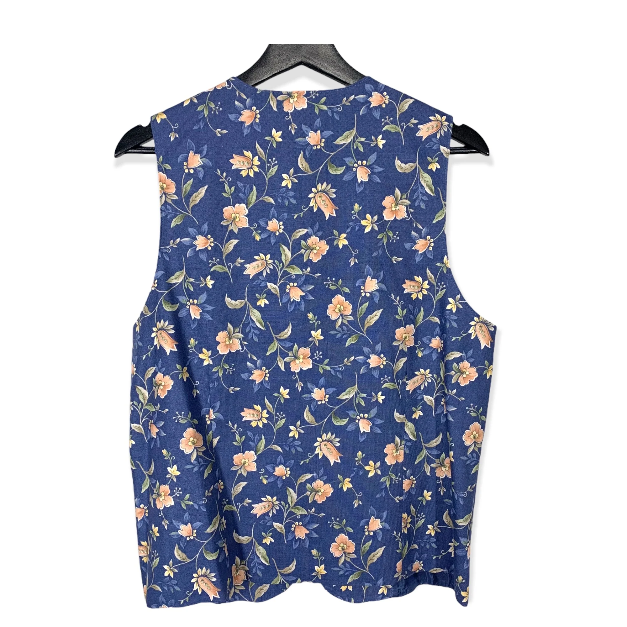 Vintage 90s Linen Blend Floral Vest Small by Pendleton - Image 3