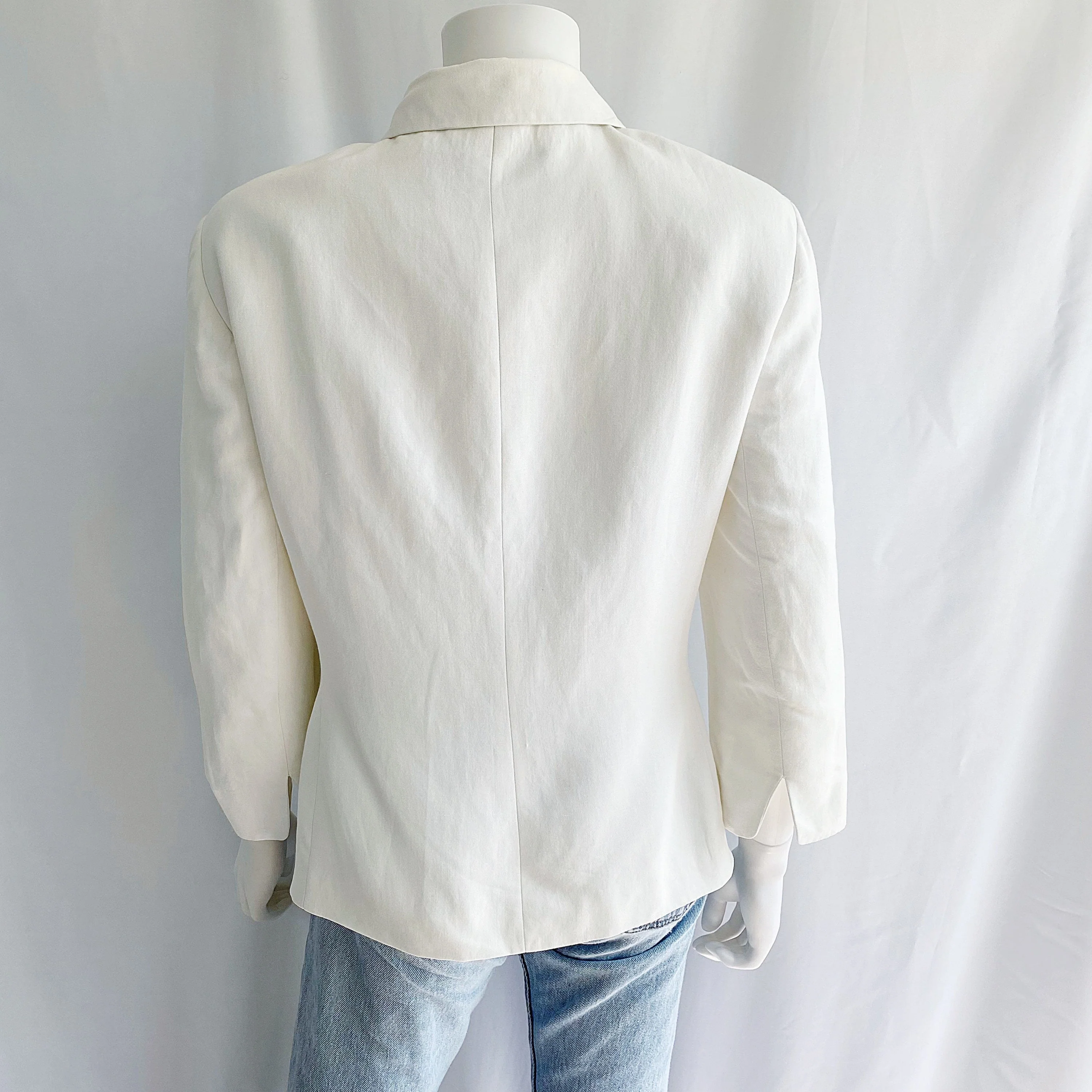 Vintage 90s Linen Blend Single Button Blazer Blazer with 3/4 Length Sleeves by Ellen Tracy - Image 2