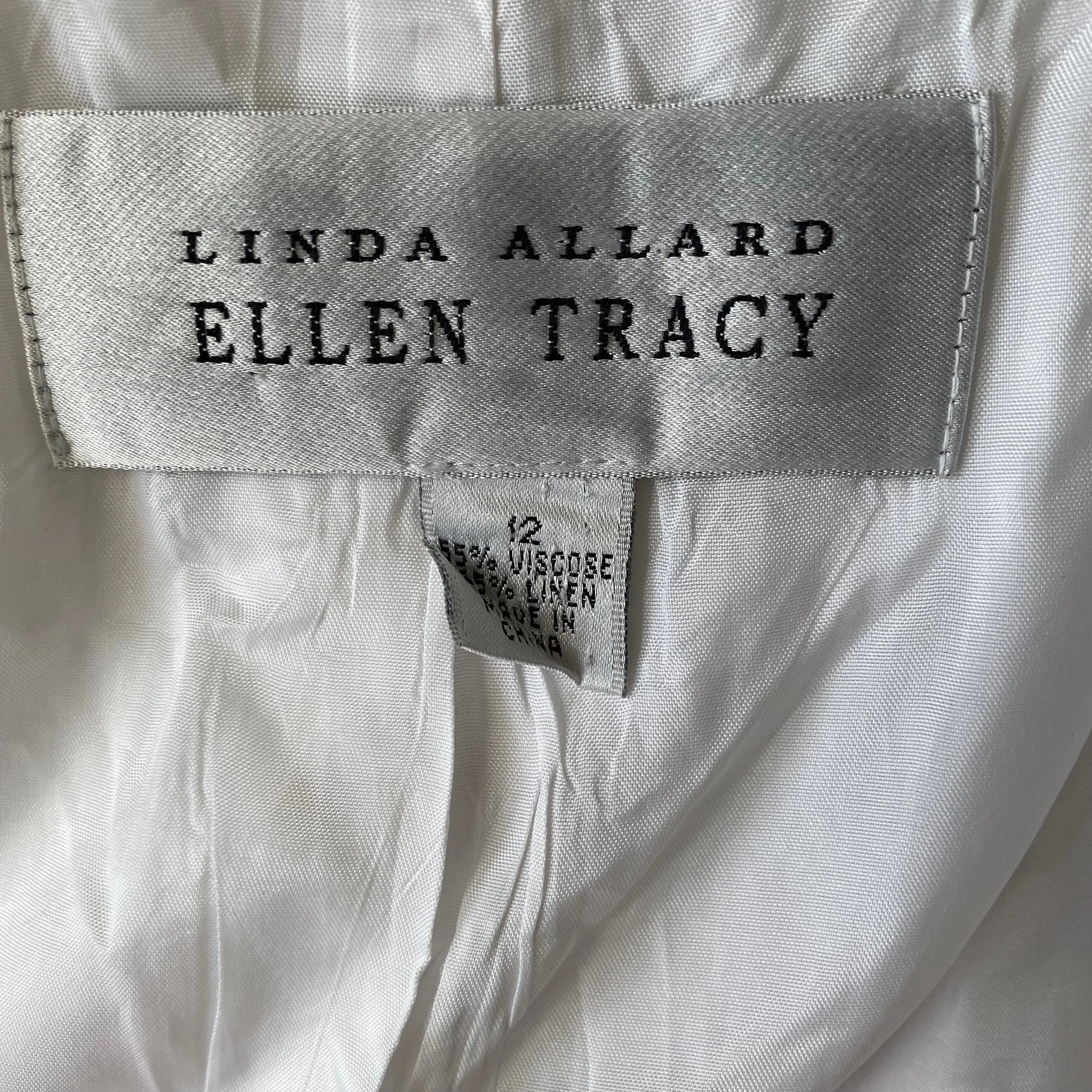 Vintage 90s Linen Blend Single Button Blazer Blazer with 3/4 Length Sleeves by Ellen Tracy - Image 9
