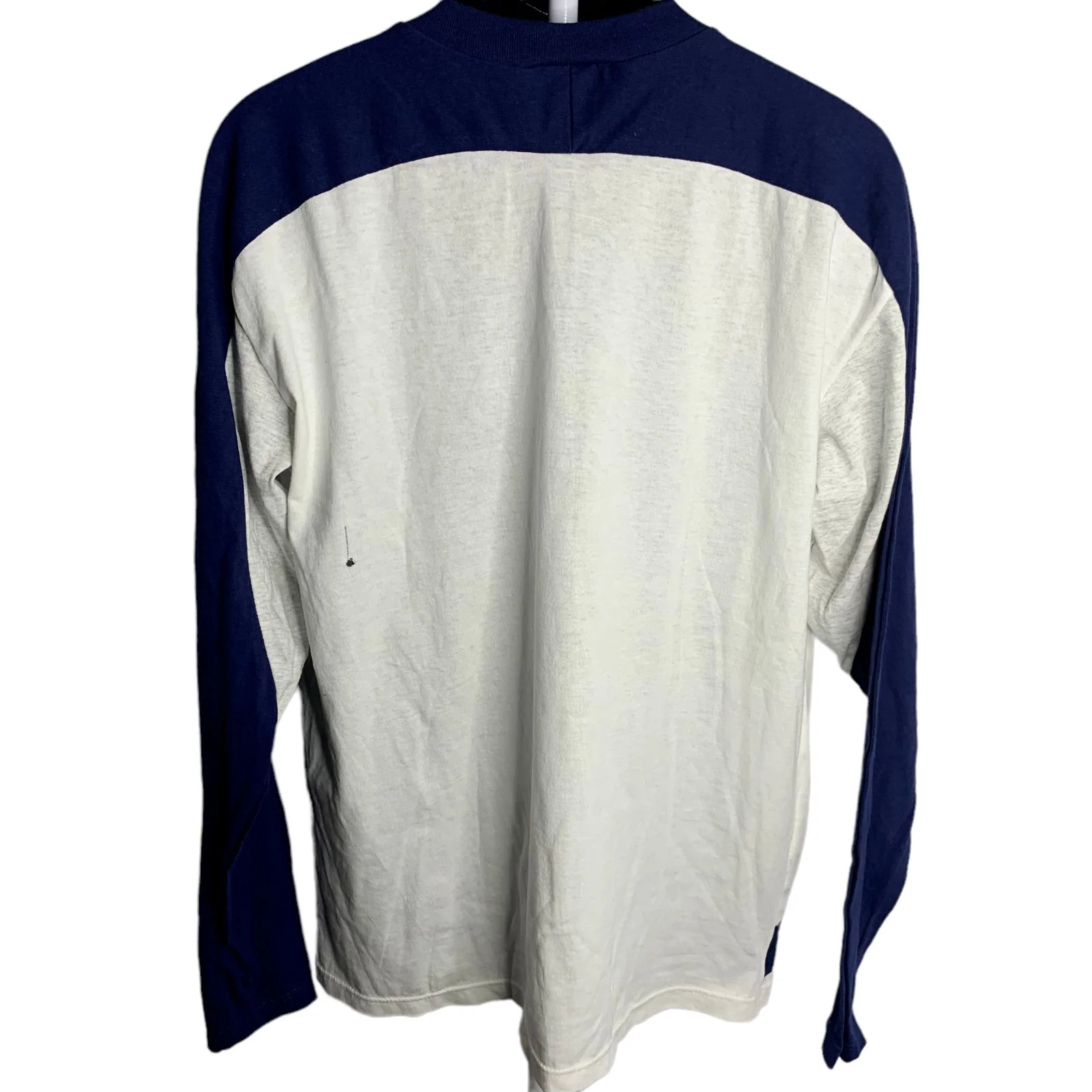 Vintage 90s Mens Dallas Cowboys T-Shirt Xl White Long Sleeve Football V-Neck by NFL - Image 2