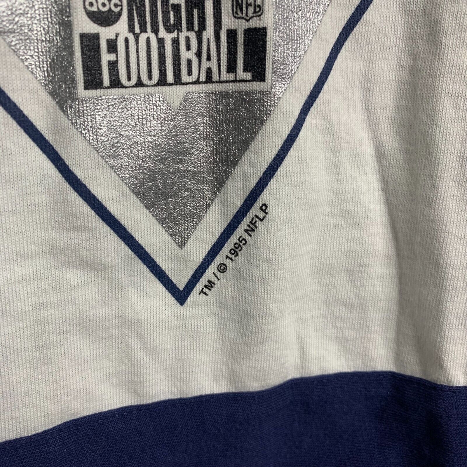 Vintage 90s Mens Dallas Cowboys T-Shirt Xl White Long Sleeve Football V-Neck by NFL - Image 5