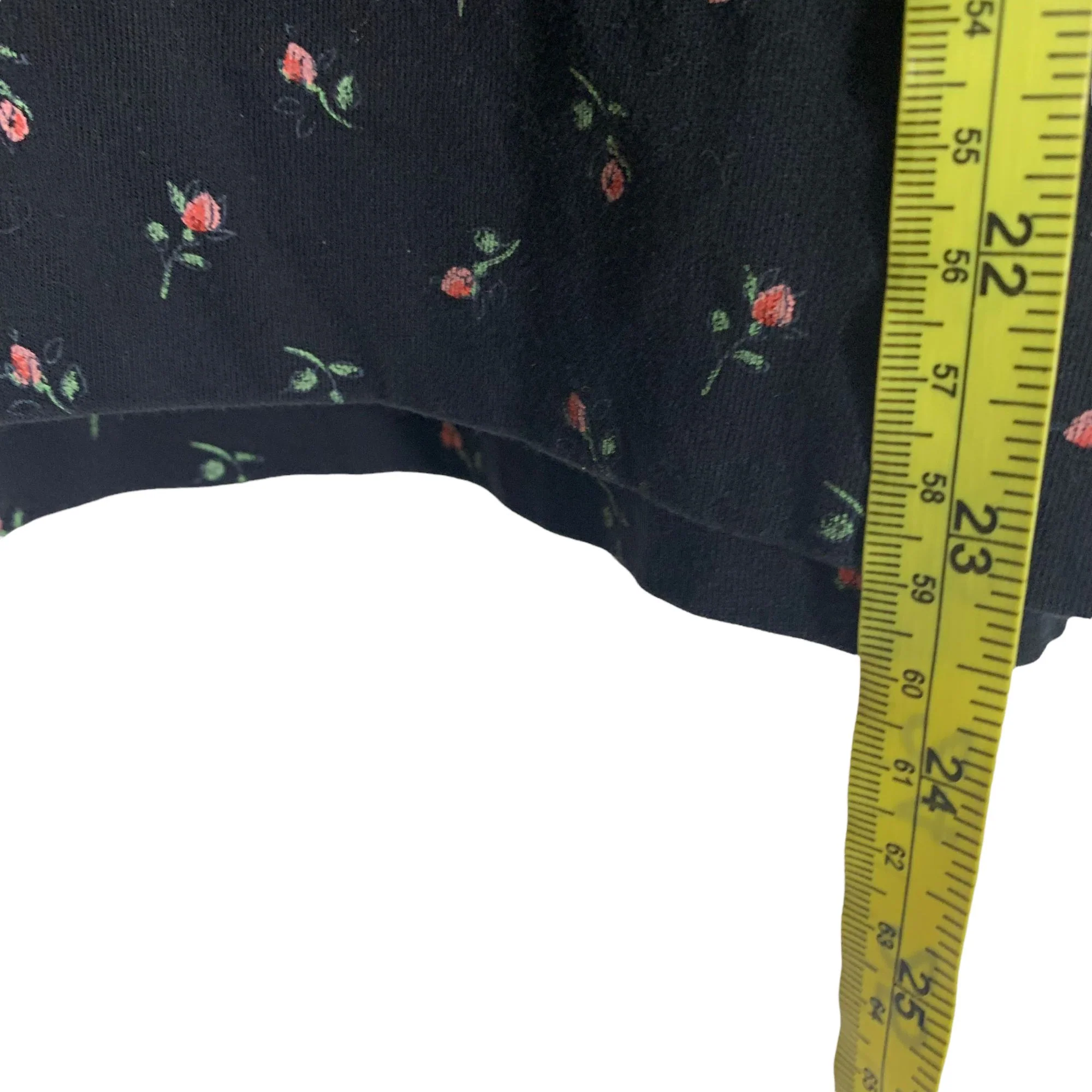 Vintage 90s Micro Floral Black Button Up Long Sleeve Top by Carole Hochman - Image 5