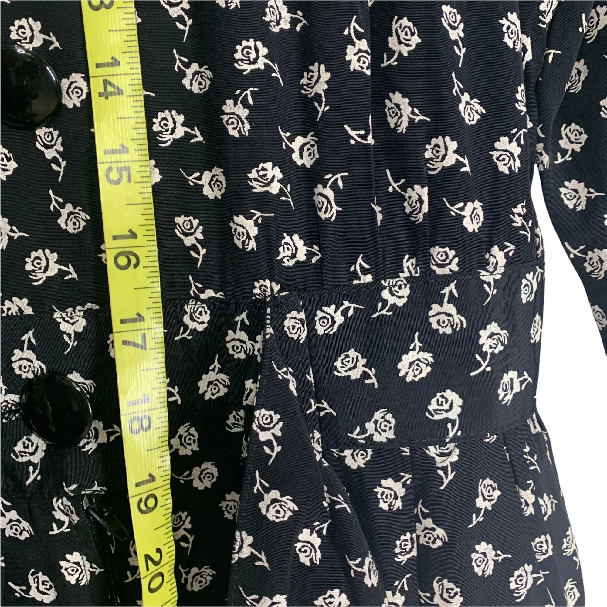 Vintage 90s Micro Floral Long Sleeve Jumpsuit Medium by Michael Blake - Image 14