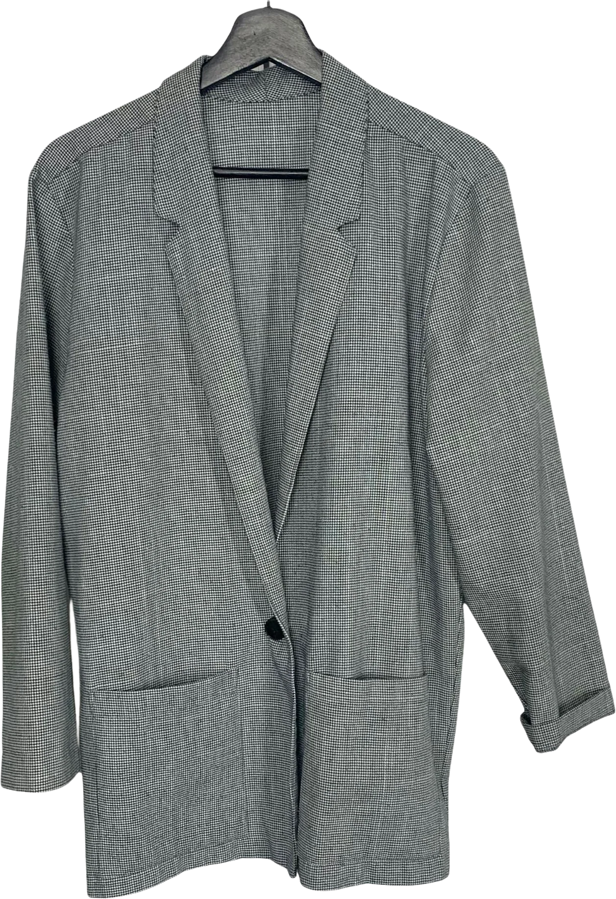 Vintage 90s Micro Houndstooth Longline Blazer Xl by Star City