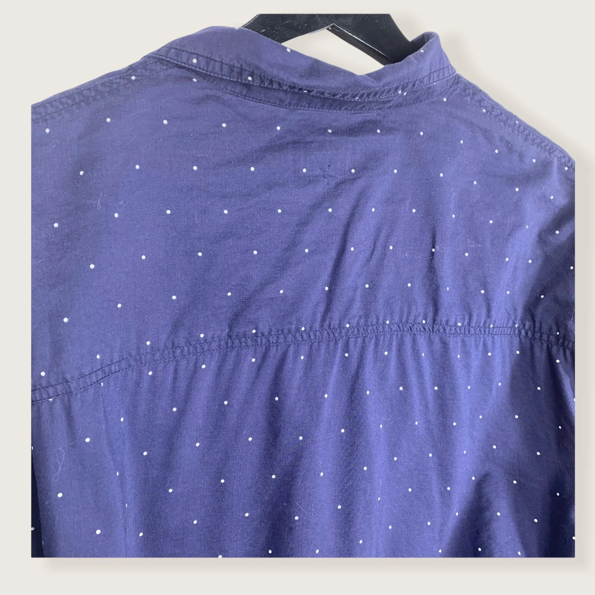 Vintage 90s Micro Polka Dot Bomber Style Long Sleeve Top Large by Espirit - Image 4