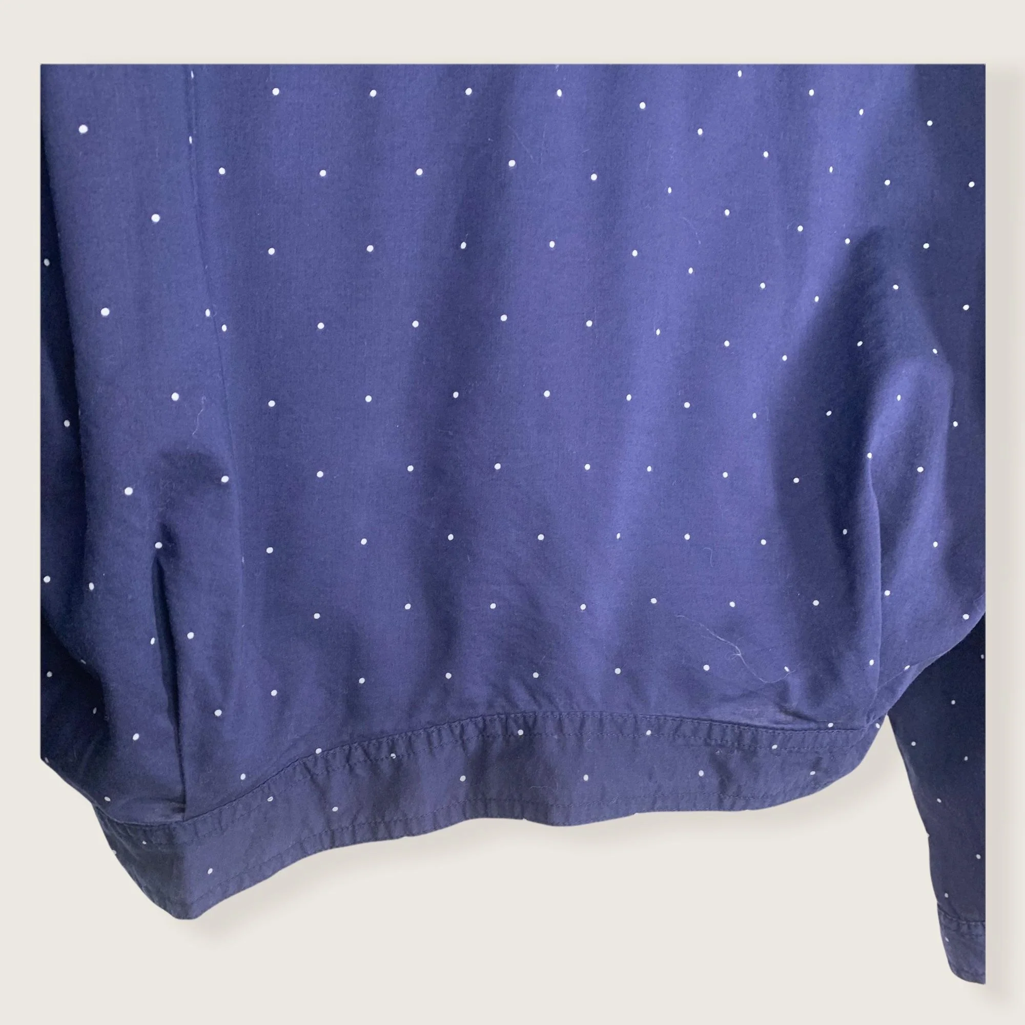 Vintage 90s Micro Polka Dot Bomber Style Long Sleeve Top Large by Espirit - Image 5