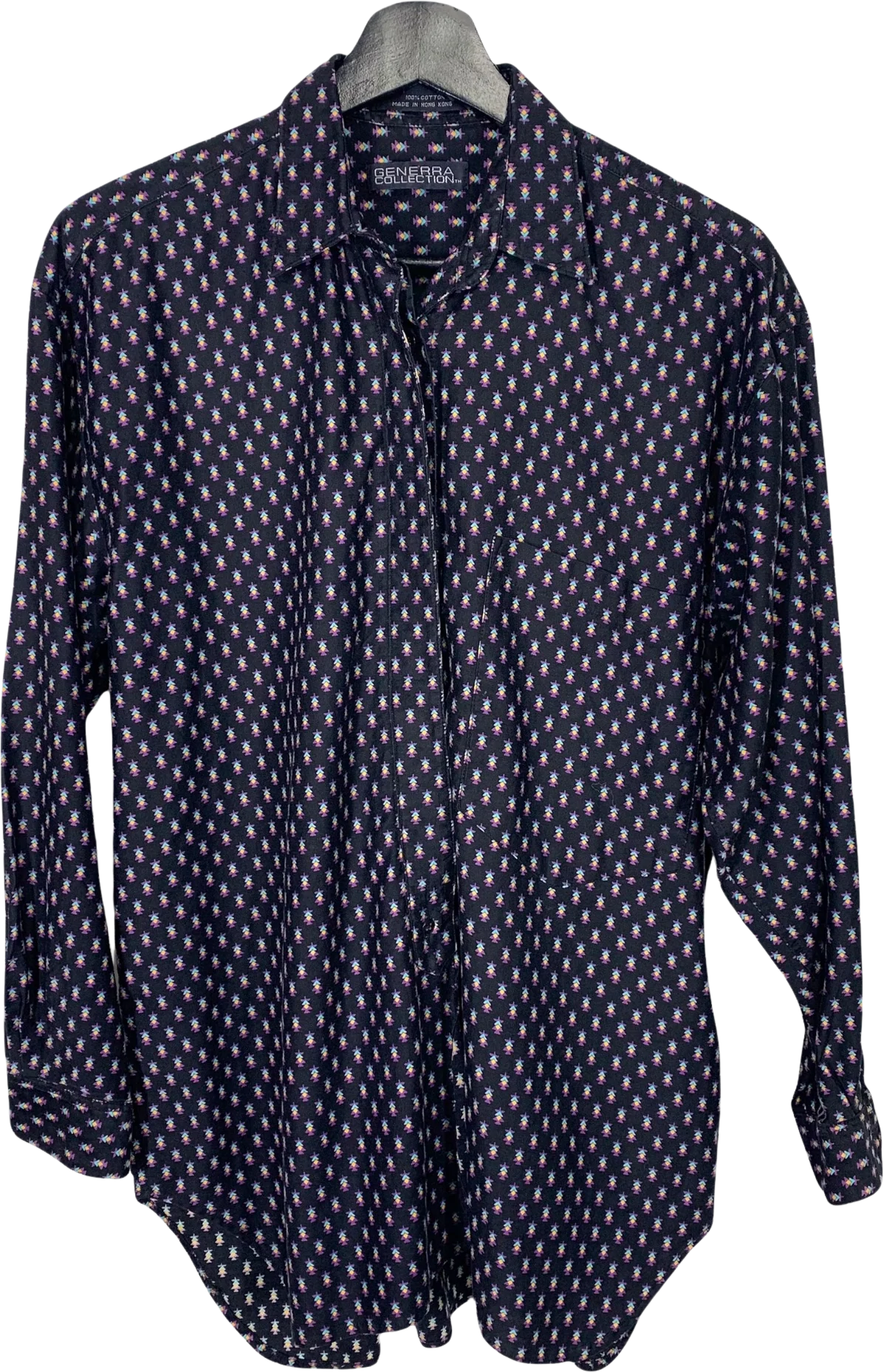 Vintage 90s Micro Southwest Print Button Up Medium