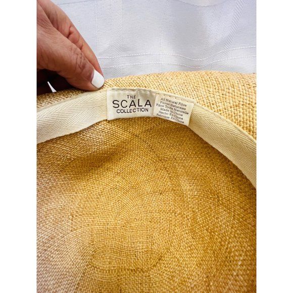 Vintage 90s Natural Straw Hat Womens Handmade Summer Hat by Scala - Image 10