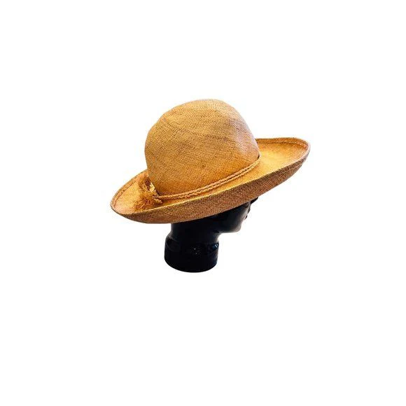 Vintage 90s Natural Straw Hat Womens Handmade Summer Hat by Scala - Image 3