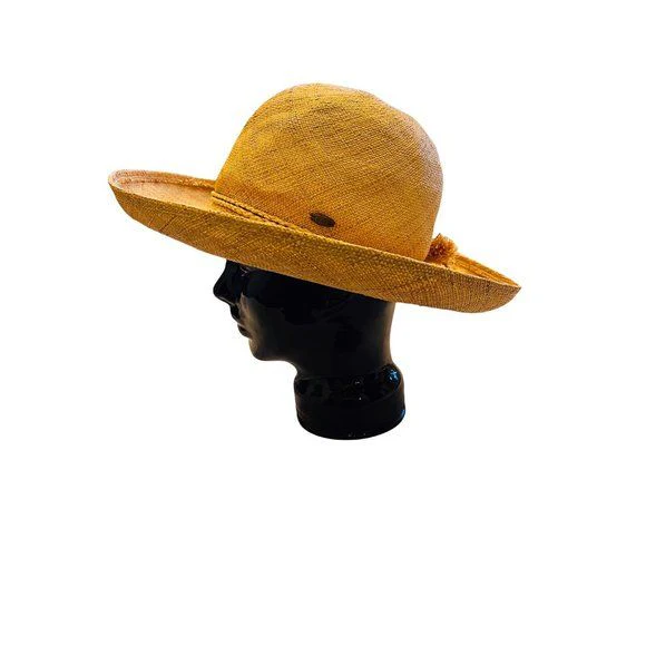 Vintage 90s Natural Straw Hat Womens Handmade Summer Hat by Scala - Image 4