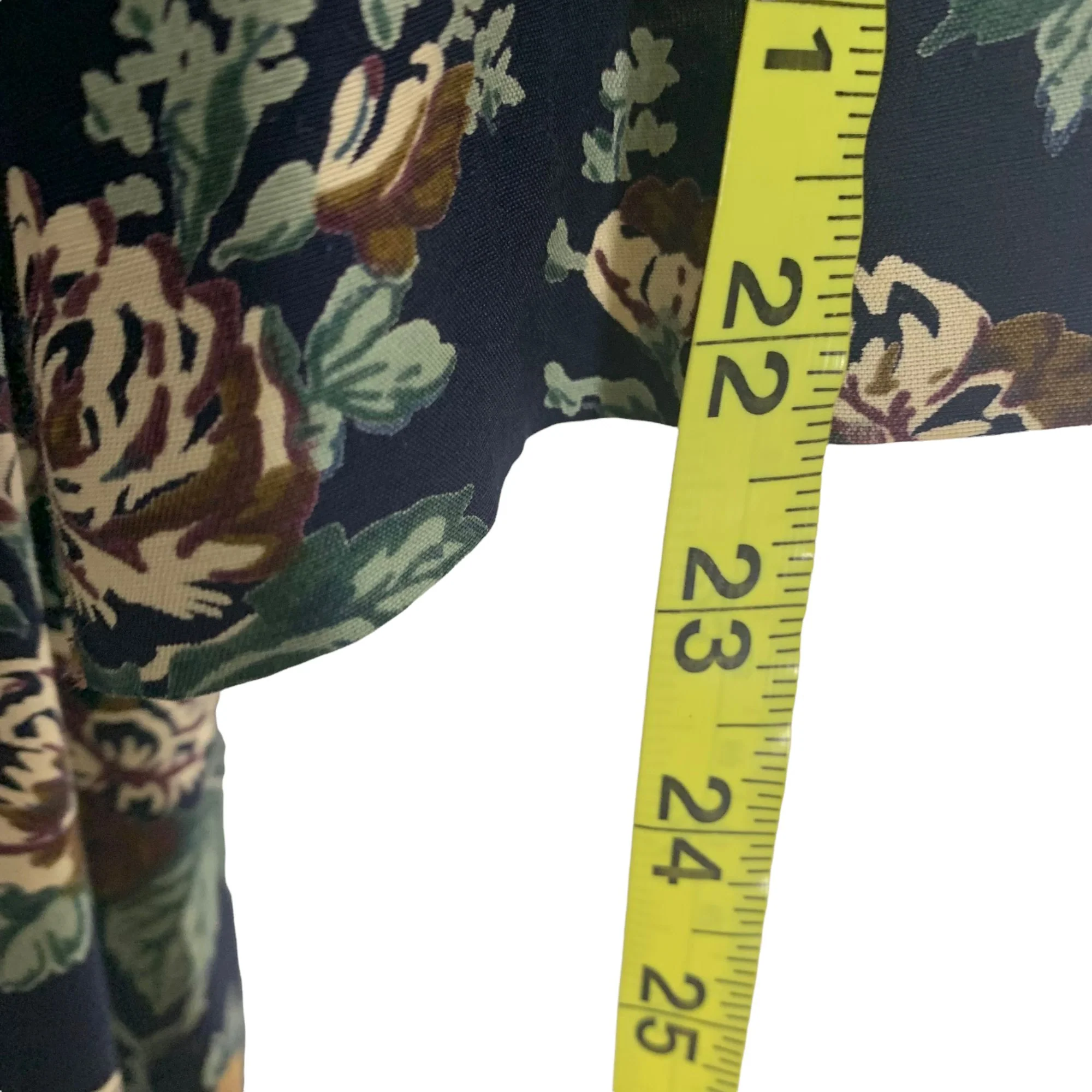 Vintage 90s Navy Blue Floral Long Sleeve Full Length Button Up Dress Medium by ED Michaels - Image 10