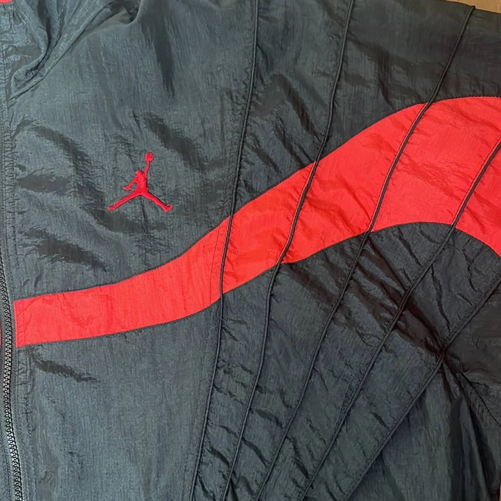Vintage 90s Nike Air Jordan Flight Jacket Windbreaker by Nike - Image 3