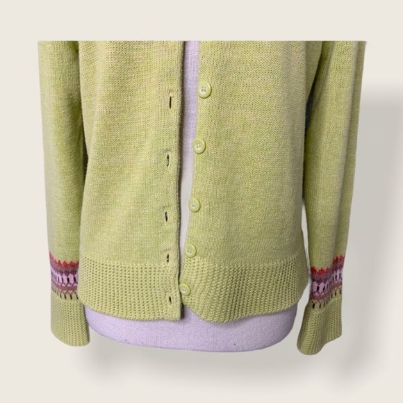 Vintage 90s Nordic Pattern Ramie Blend Knit Cardigan Small by Tiara International - Image 6