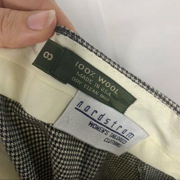 Vintage 90s Nordstrom Academia Houndstooth Wool Trouser Pants by Nordstrom - Image 10