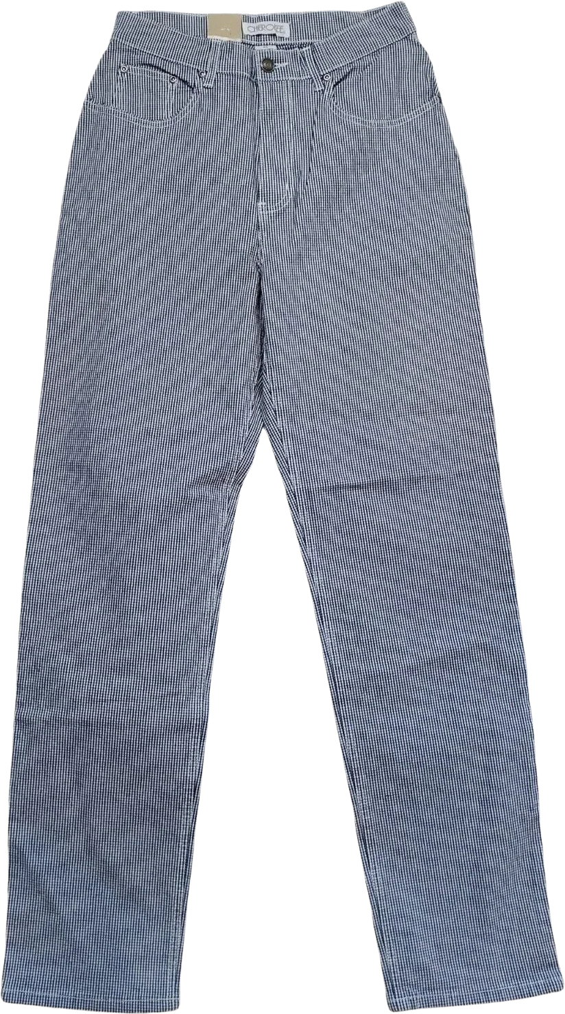 Vintage 90s Nwt Gingham Plaid Tapered High Waist Pants Stretch Navy Blue Sz 6 by Cherokee
