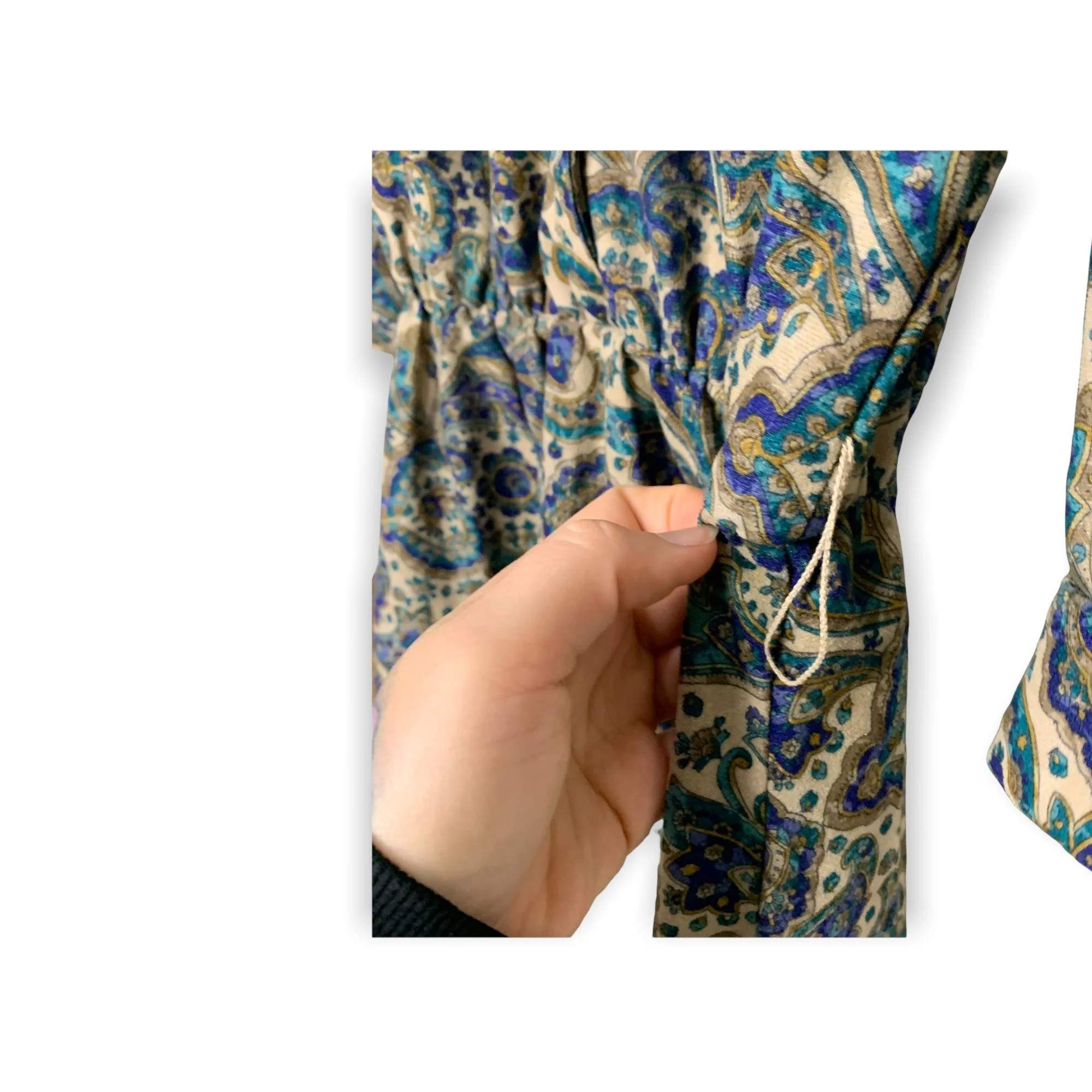 Vintage 90s Ornate Print Button Up Long Sleeve Dress Xl by Stuart Alan - Image 8
