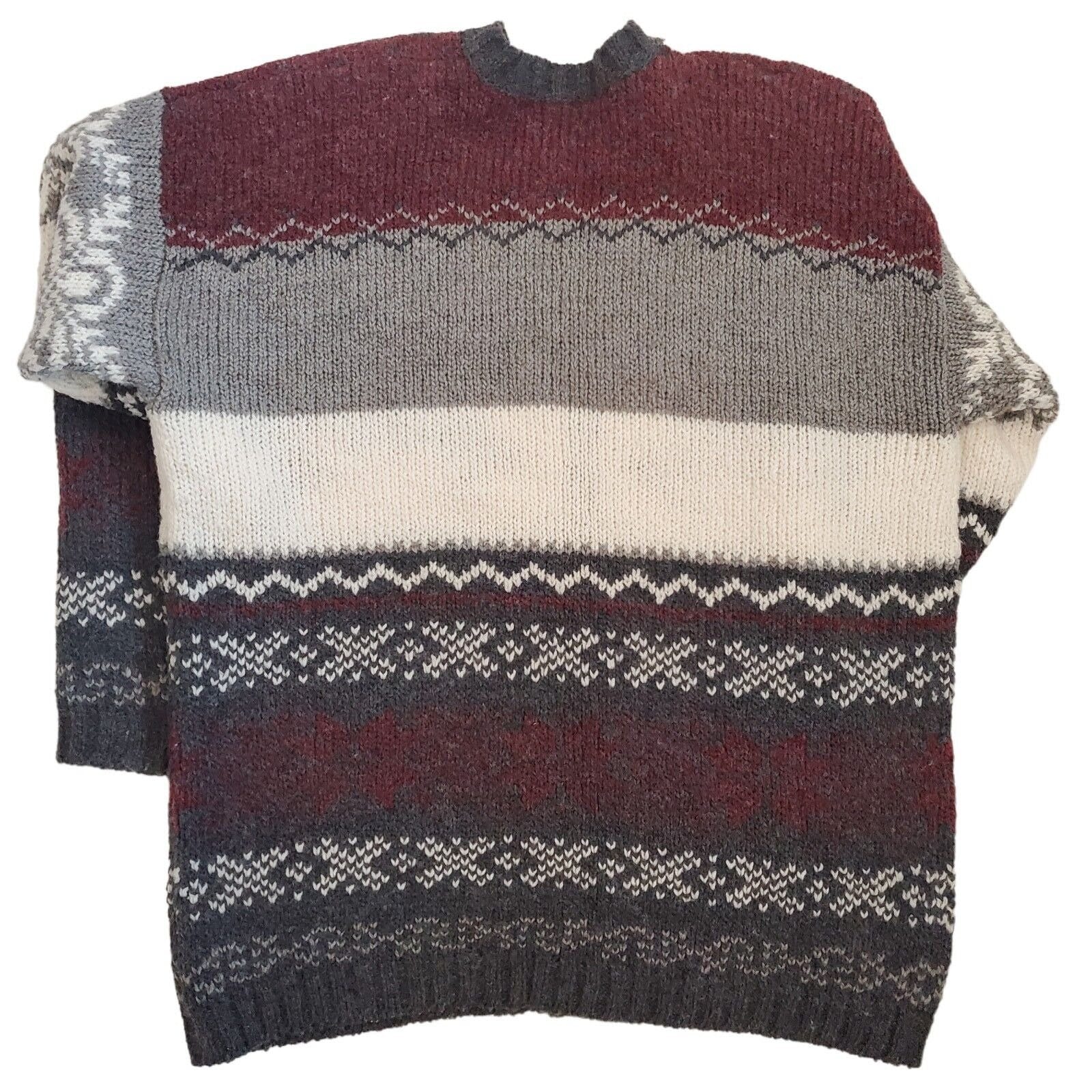 Vintage 90s Oversized Reindeer Christmas Cardigan Sweater Gray Chunky Sz Medium by Christopher & Banks - Image 2