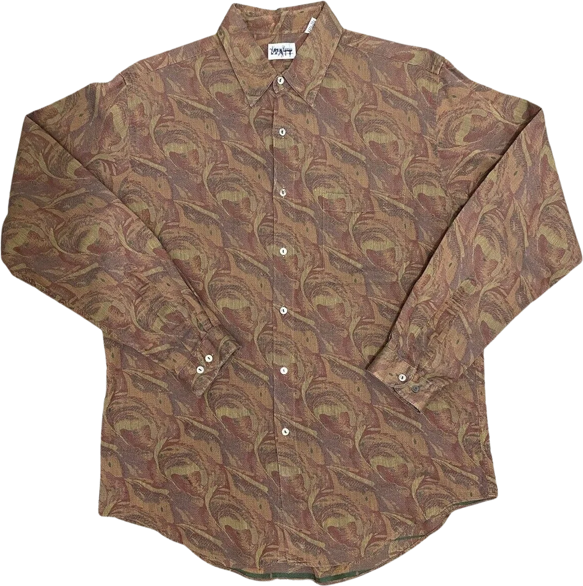 Vintage 90s Paisley Knit Long Sleeve Shirt Neiman Marcus Button Down by Neiman Marcus