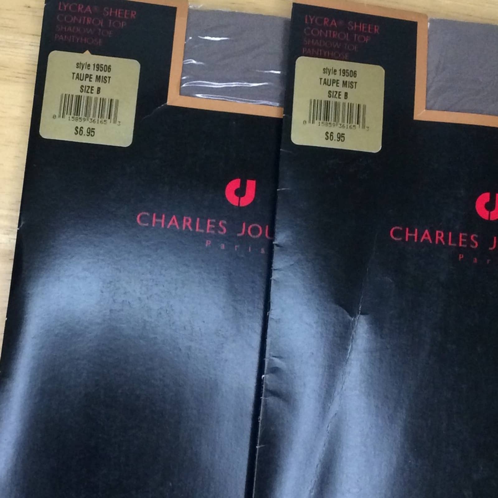 Vintage 90s Pantyhose Lot of 2 Control Top Taupe Size B Sheer by Charles Jourdan - Image 4