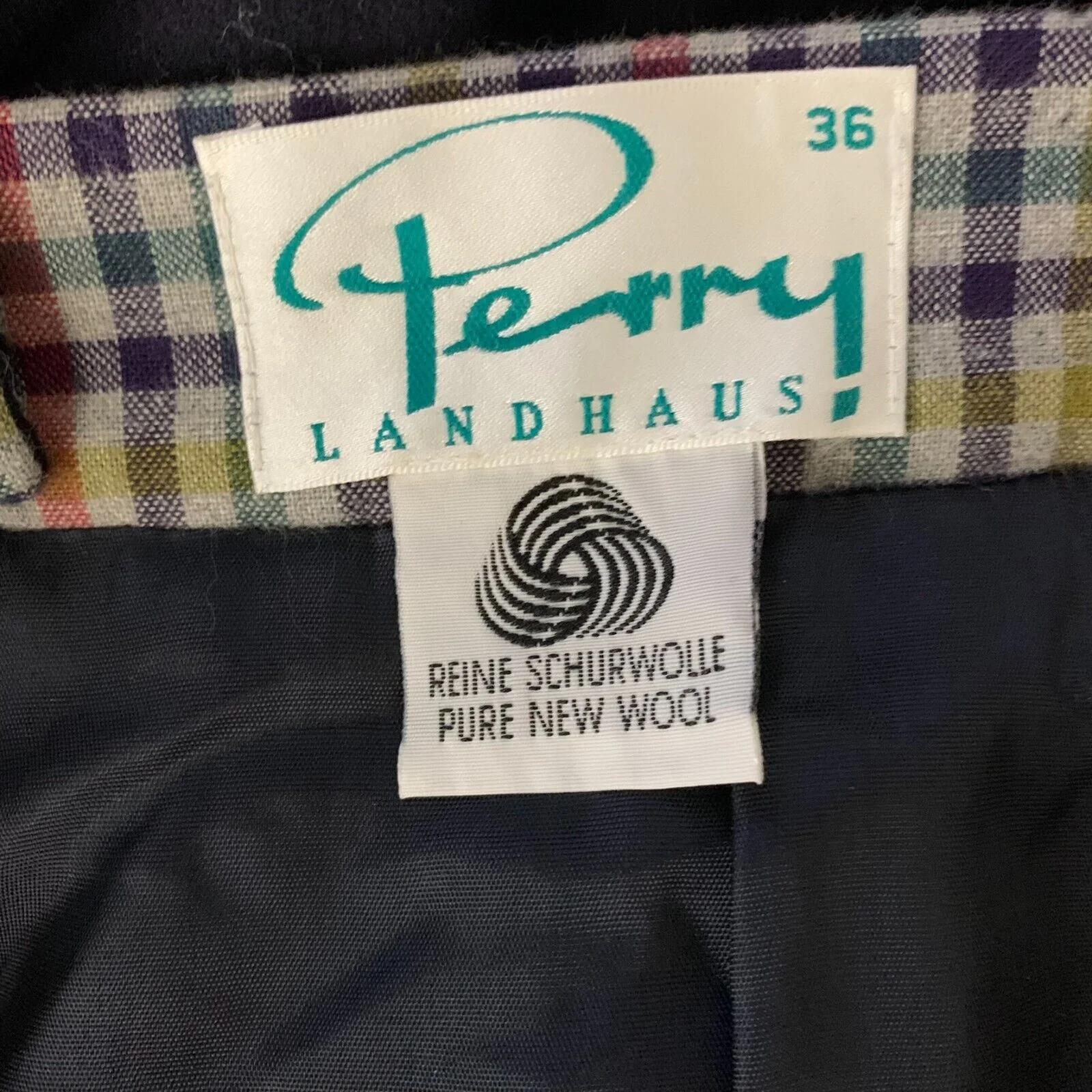 Vintage 90s Perry Landhaus Bavarian Skirt S Black Wool Pleated Ducks Pockets by Perry Landhaus - Image 7