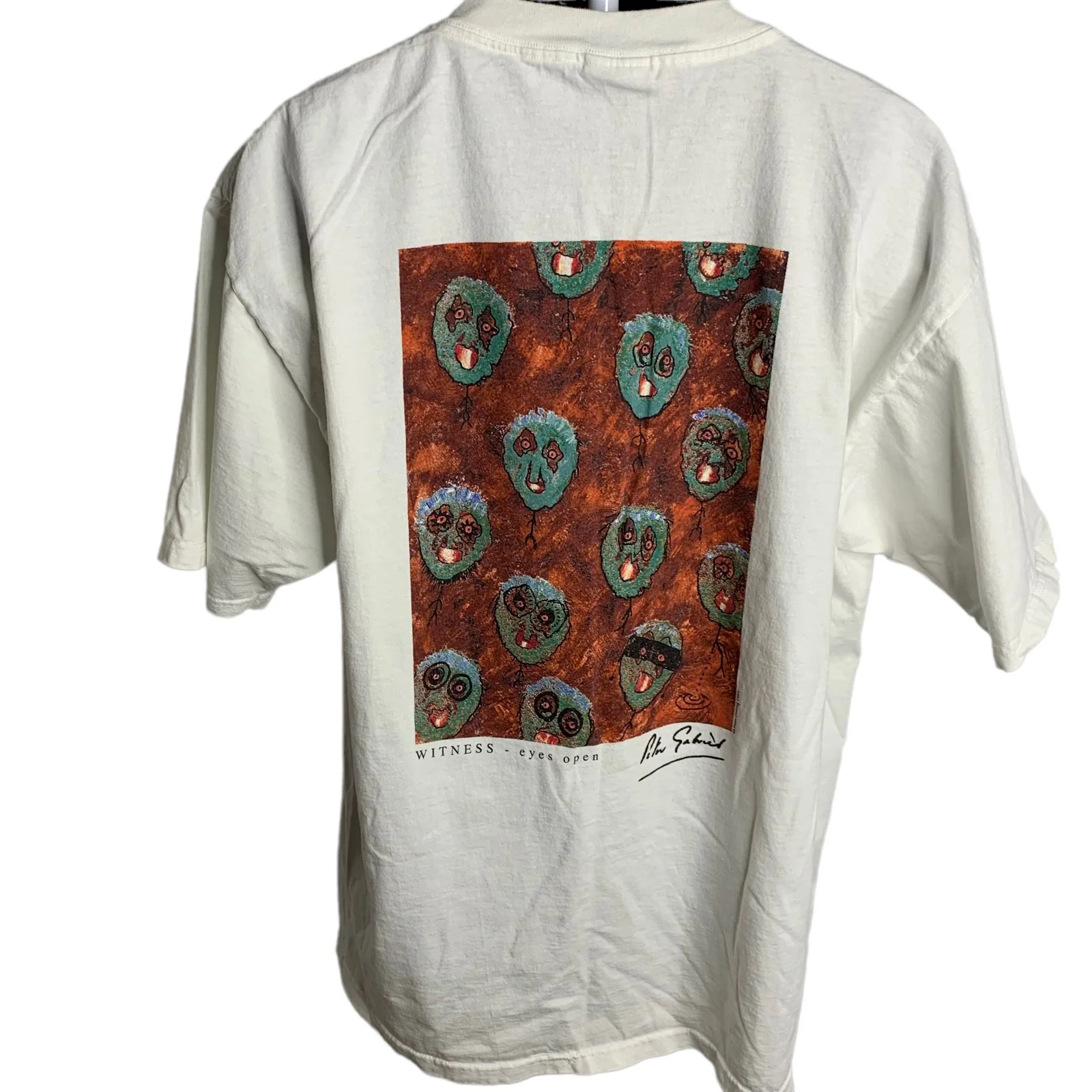 Vintage 90s Peter Gabriel T-Shirt Xl White Crewneck Signature Series by Hard Rock Cafe - Image 2