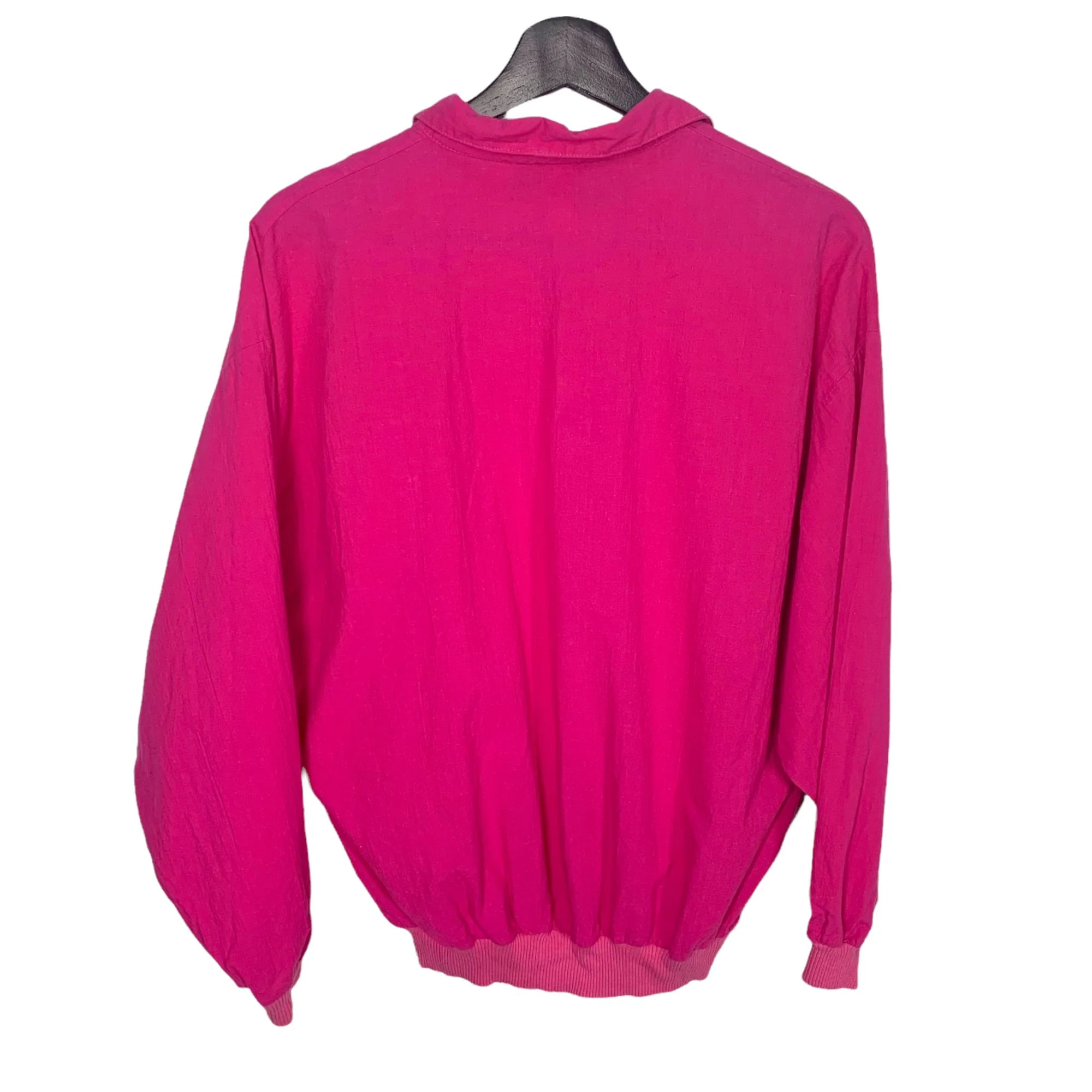 Vintage 90s Pink Baggy Long Sleeve Collared Top by Oak Hill - Image 2