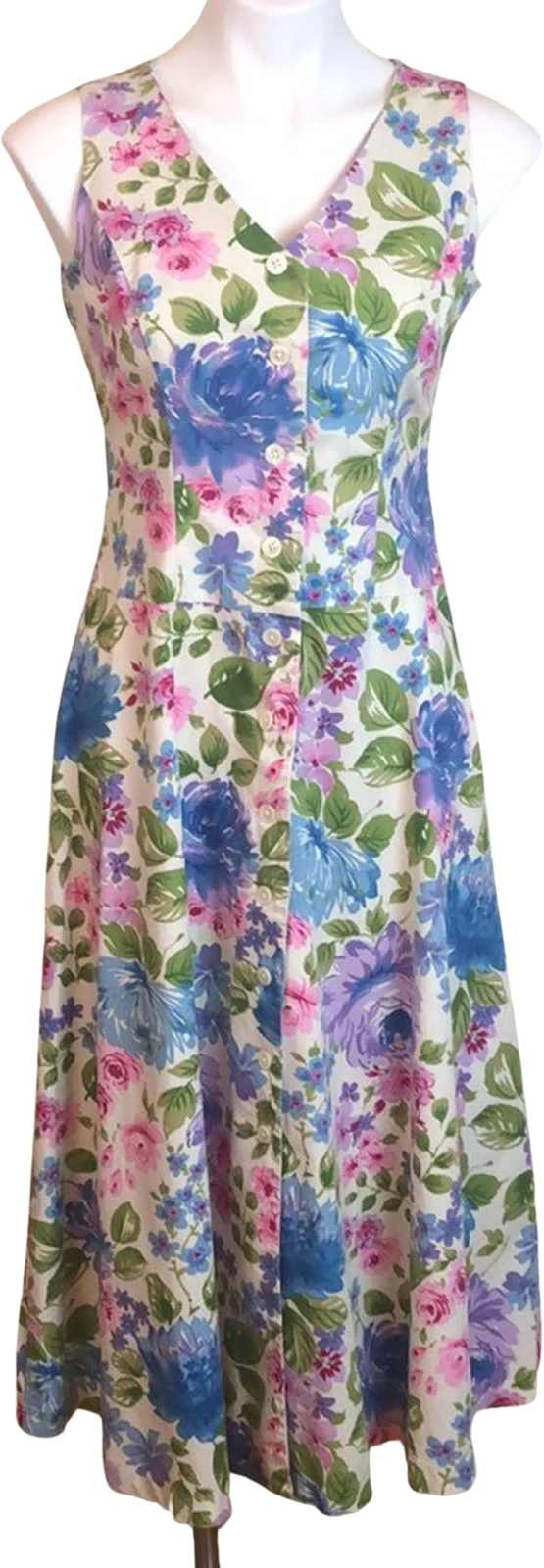 Vintage 90s Prairie Floral Button Down Dress by Chadwicks