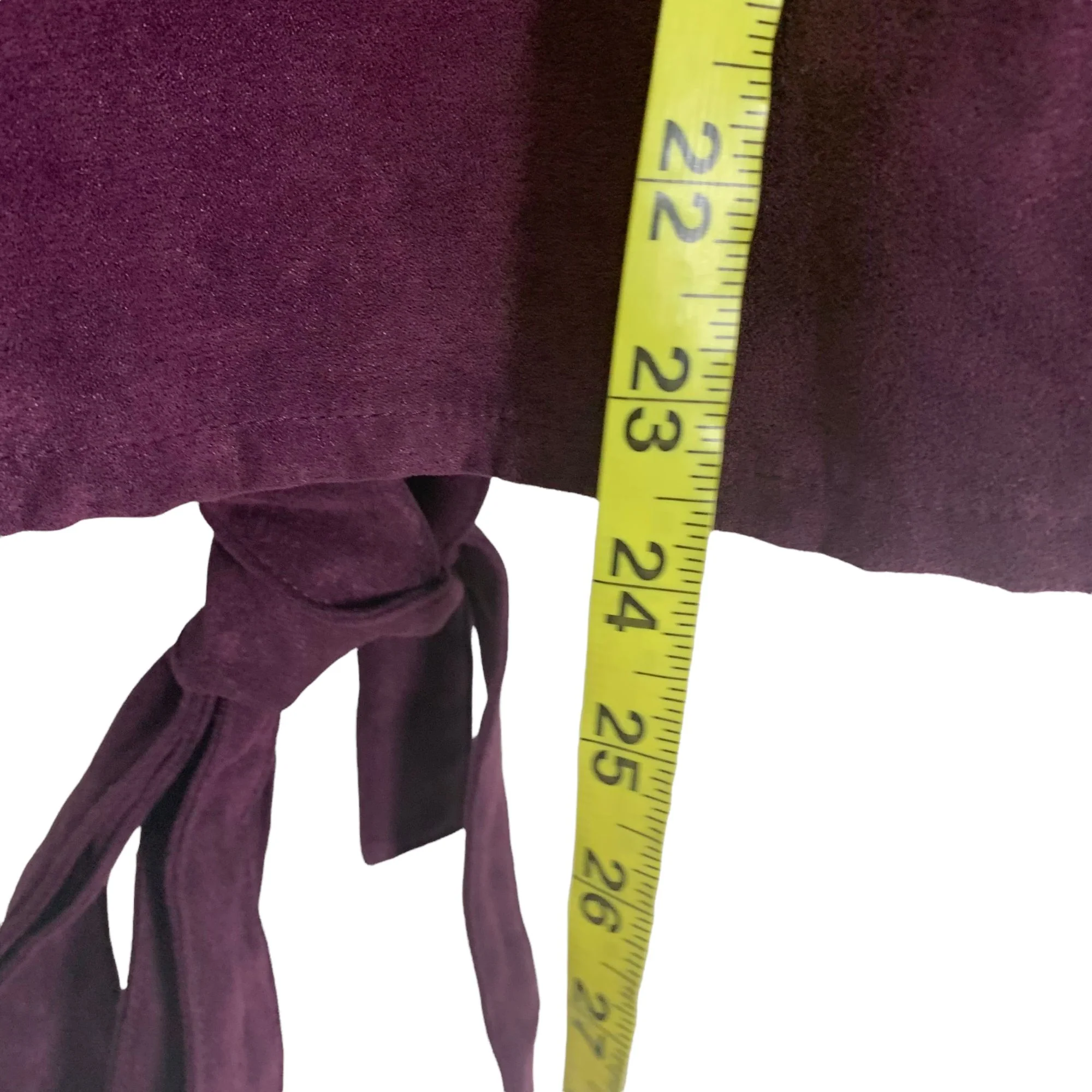 Vintage 90s Purple Faux Suede Long Sleeve Waist Panel Tie Top by So.... Gsjc - Image 6