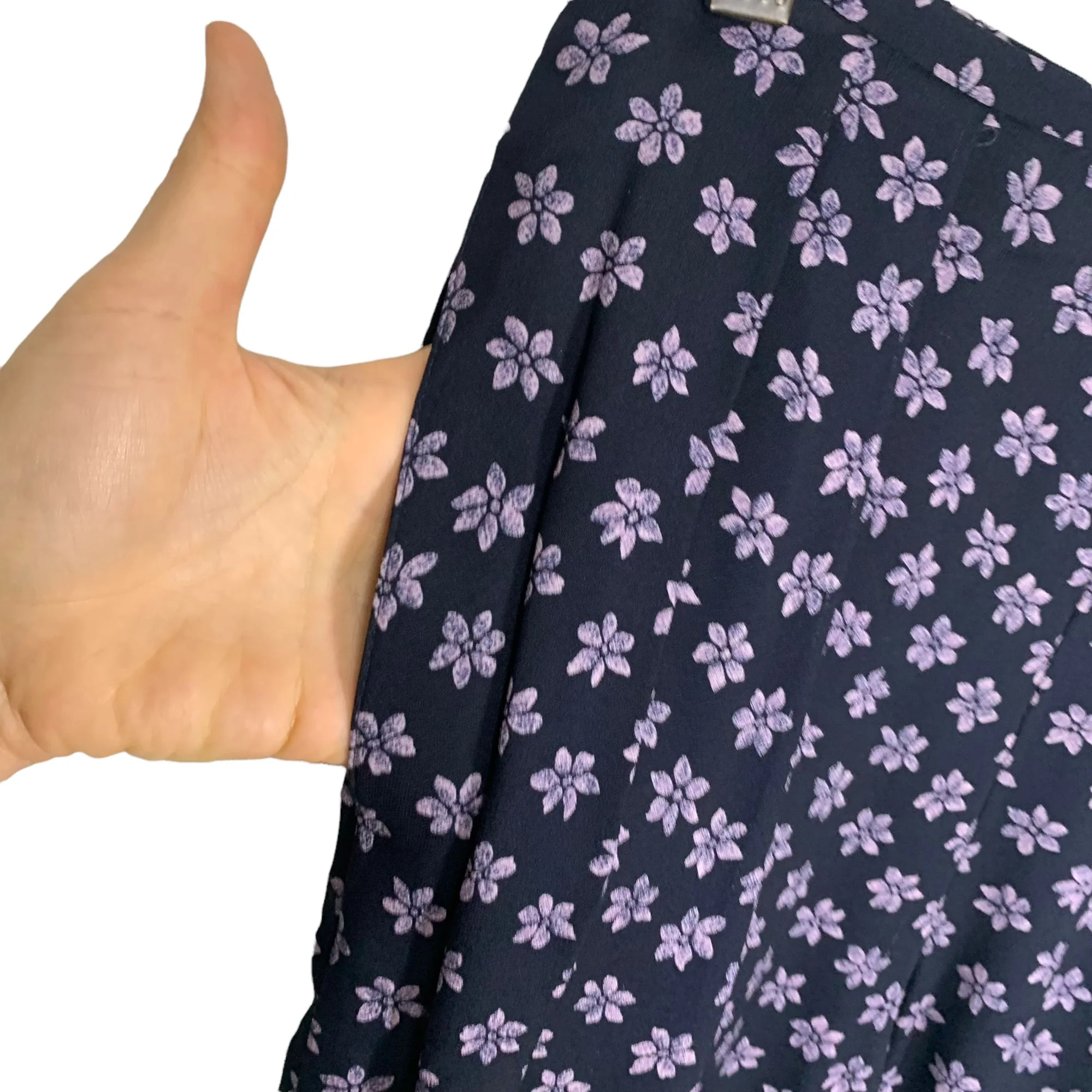 Vintage 90s Purple Floral Print Wide Leg Pants Medium by Rena Rowan - Image 11