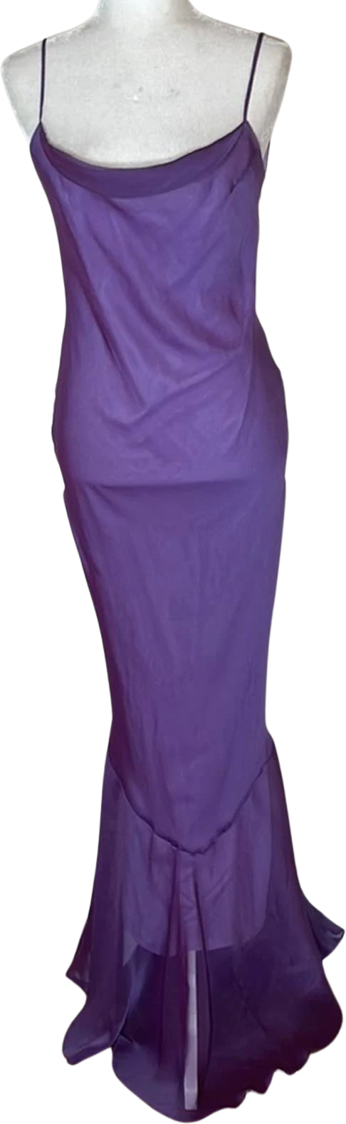 Vintage 90s Purple Mermaid Dress Bias Cut