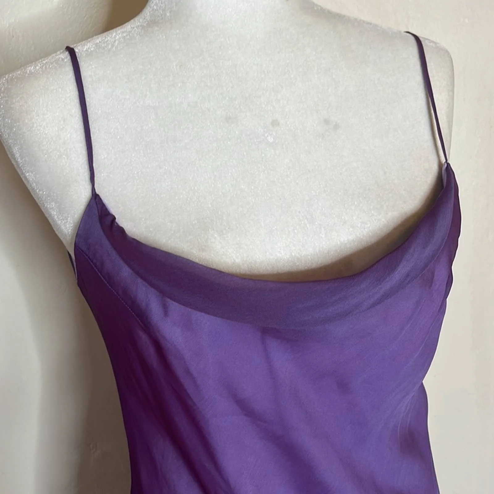 Vintage 90s Purple Mermaid Dress Bias Cut - Image 5