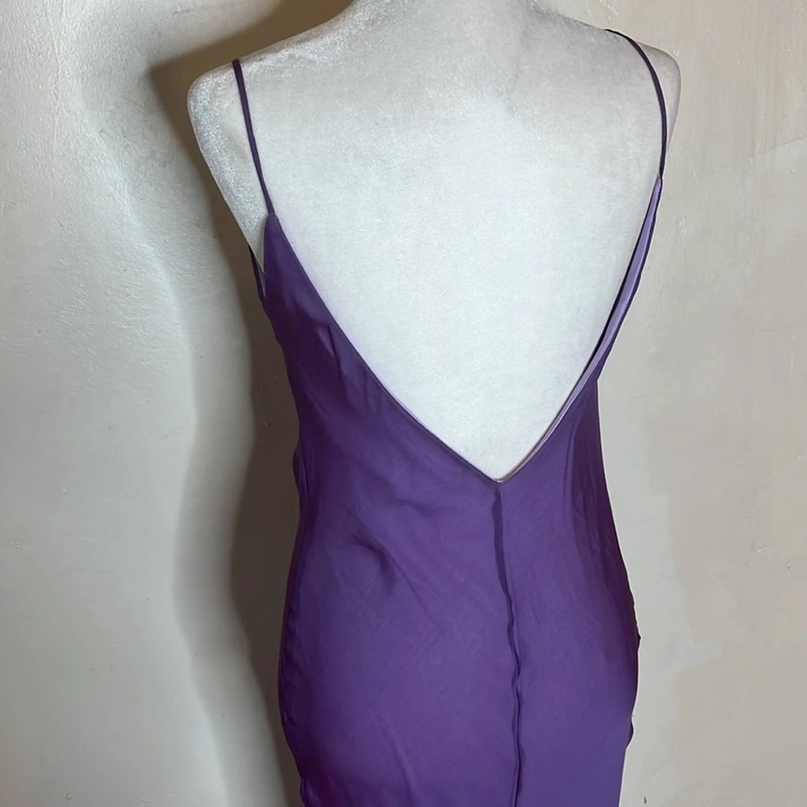 Vintage 90s Purple Mermaid Dress Bias Cut - Image 8
