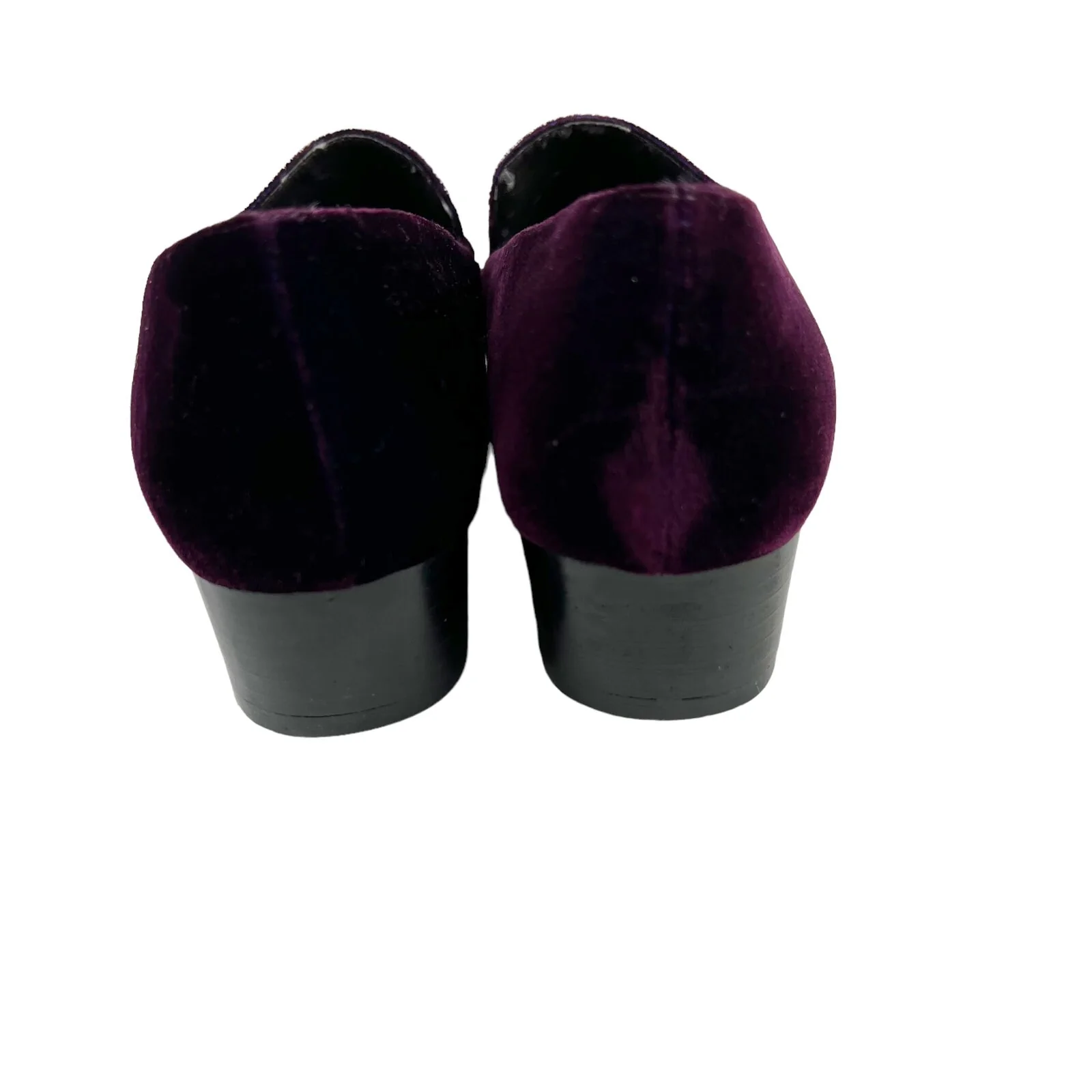 Vintage 90s Purple Velvet Loafers Nina Leather Shoes Slip-Ons - Image 3