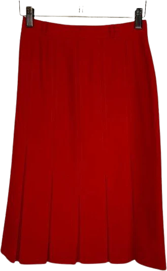 Vintage 90s Red Pleated Skirt Small by Diana
