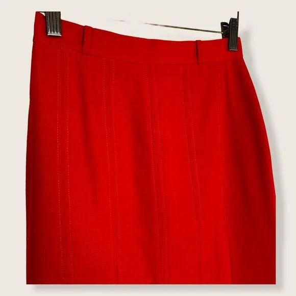 Vintage 90s Red Pleated Skirt Small by Diana - Image 3