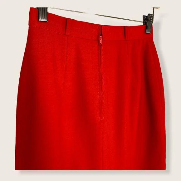 Vintage 90s Red Pleated Skirt Small by Diana - Image 5
