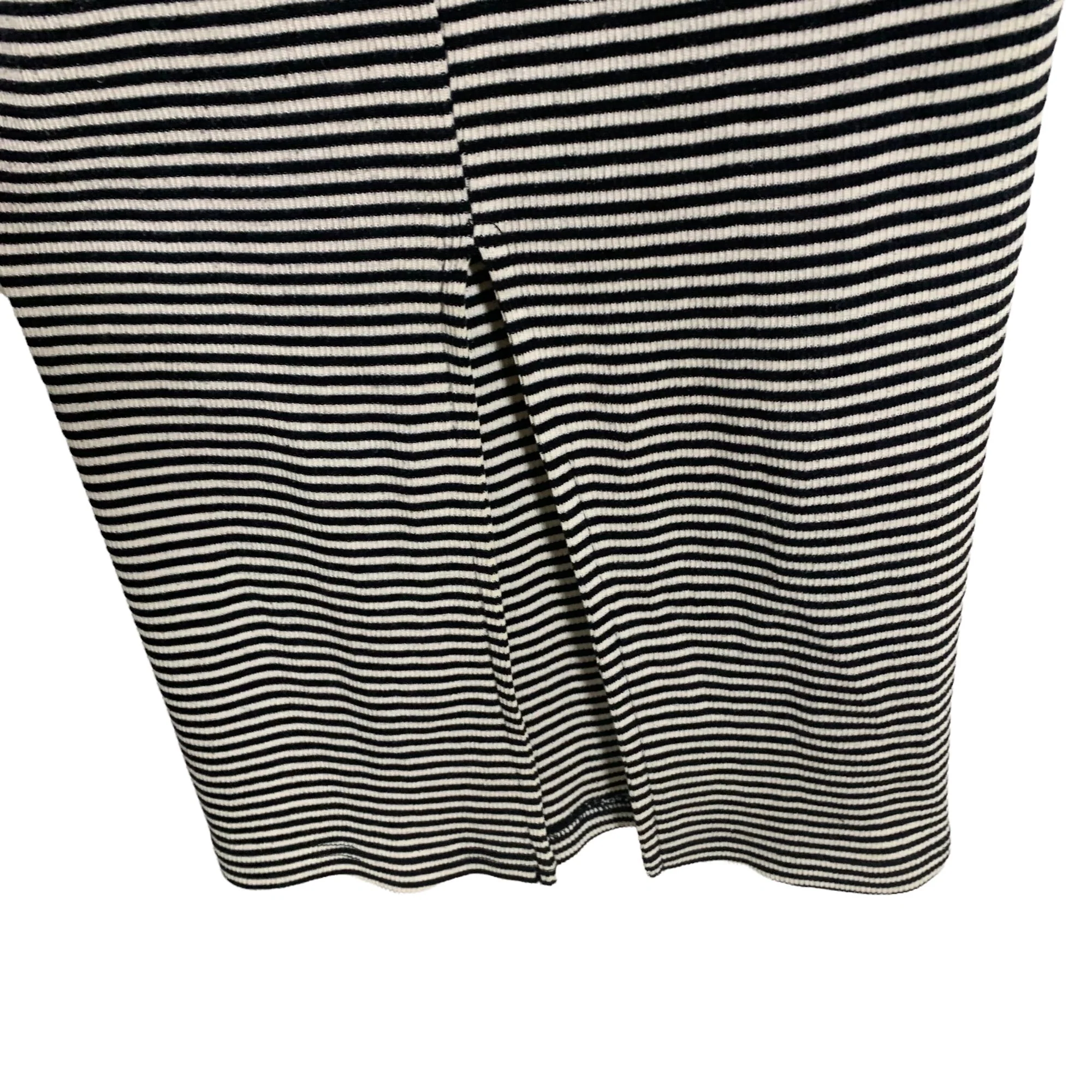Vintage 90s Ribbed Stripe Scoop Neck Short Sleeve Bodycon Midi Dress by The Limited - Image 3