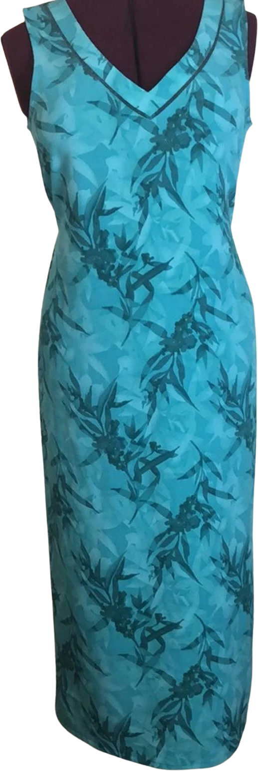 Vintage 90s Sleeveless V-Neck Floral Sheath Dress by Norton McNaughton