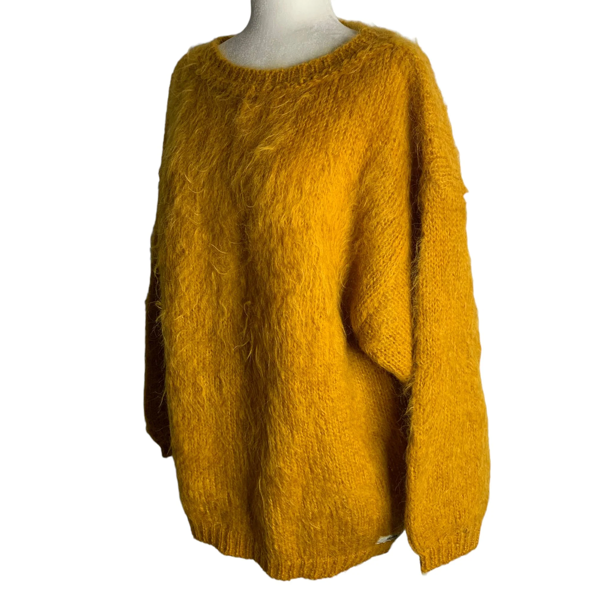 Vintage 90s Sloeber Jan Bax Mohair Wool Sweater Lt Brown Pullover Crewneck by Sloeber By Jan Bax - Image 3