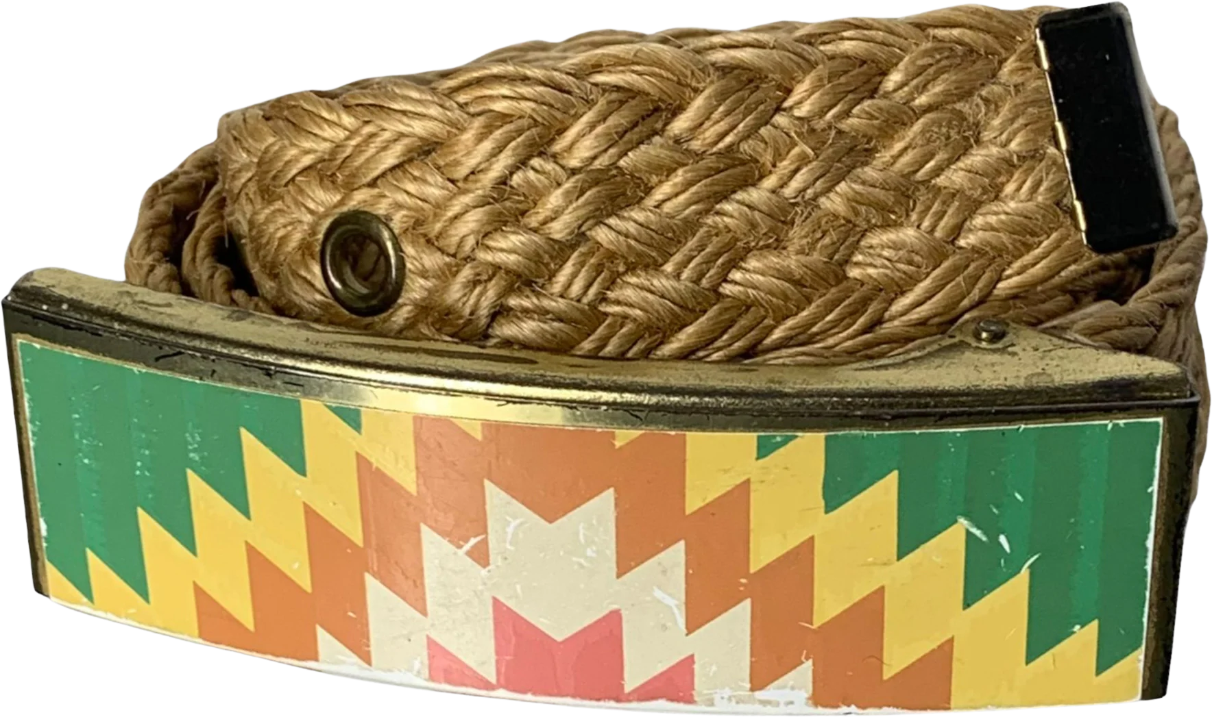 Vintage 90s Southwestern Braided Rope Belt Small
