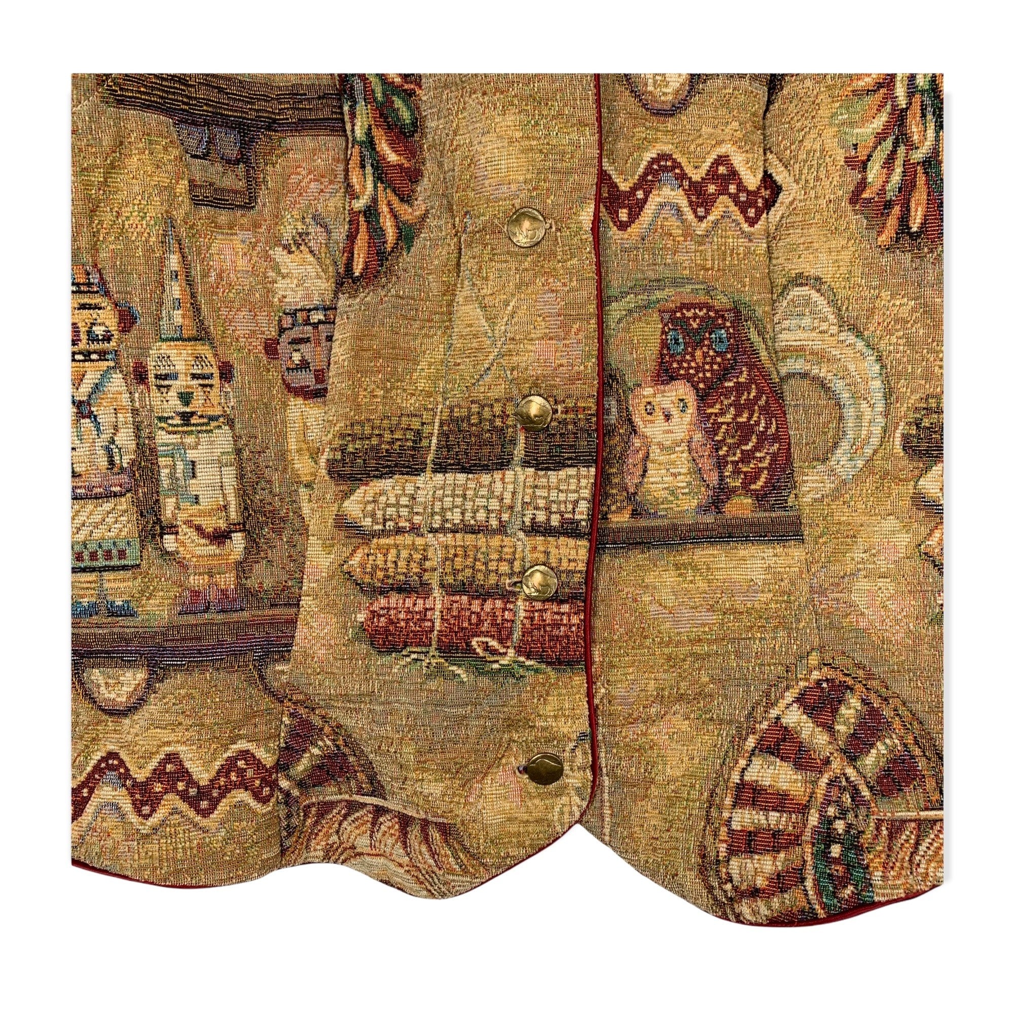 Vintage 90s Southwestern Buffalo Button Tapestry Vest Xl by New Frontier - Image 4