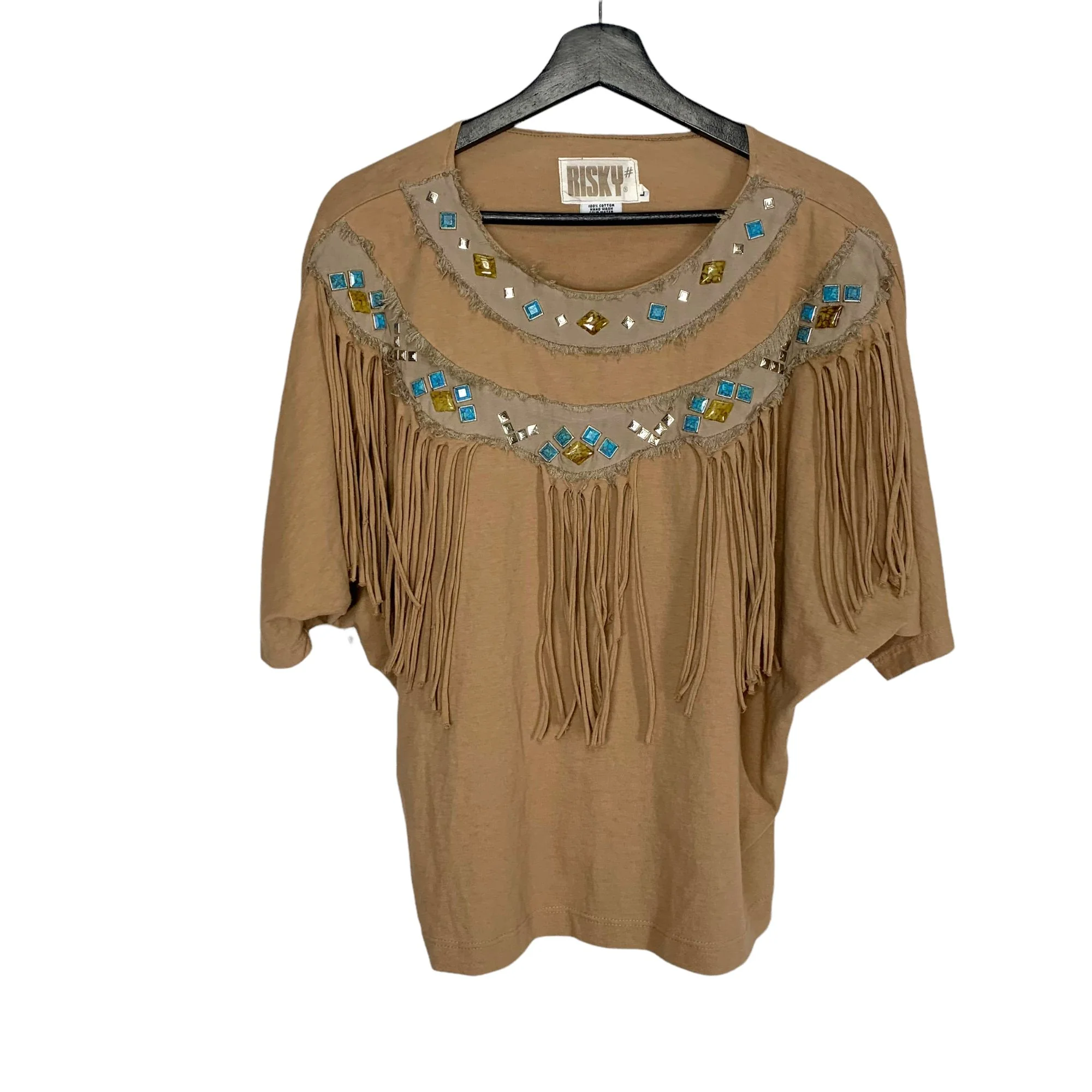 Vintage 90s Southwestern Fringe Above Knee Skirt Set Xl by Risky - Image 2