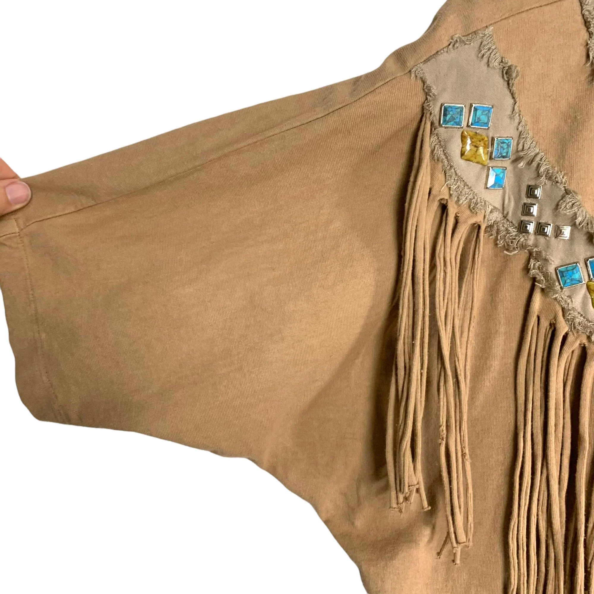 Vintage 90s Southwestern Fringe Above Knee Skirt Set Xl by Risky - Image 6