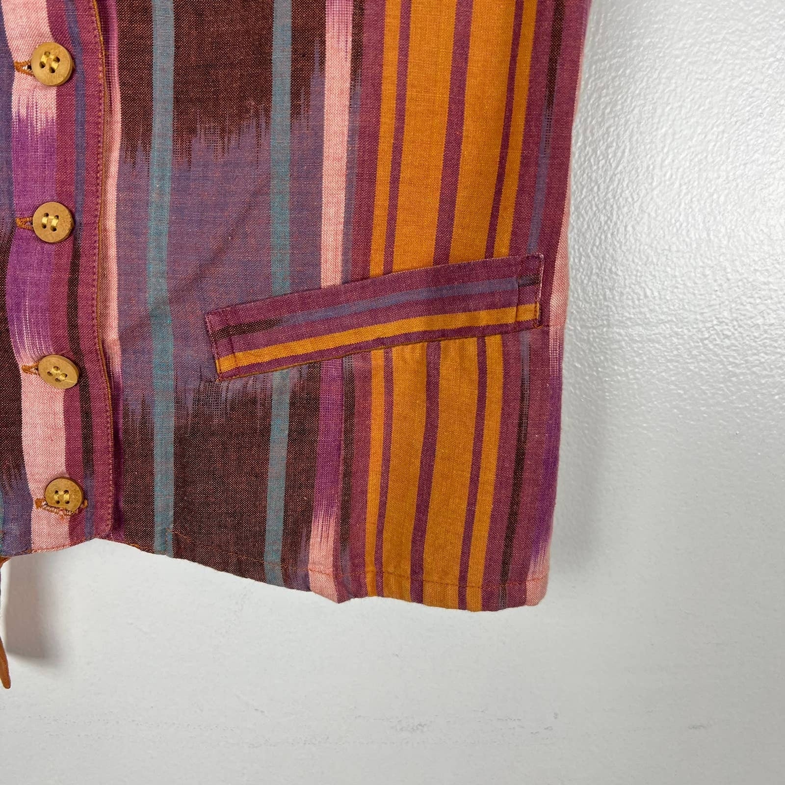 Vintage 90s Southwestern Geometrical Vest Purple and Mustard Sz M by Arizona Jean Co - Image 6