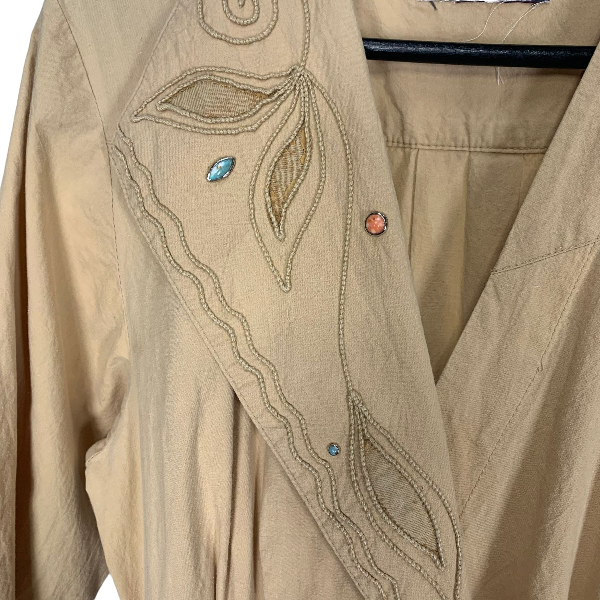 Vintage 90s Southwestern Long Sleeve Full Length Dress - Image 4