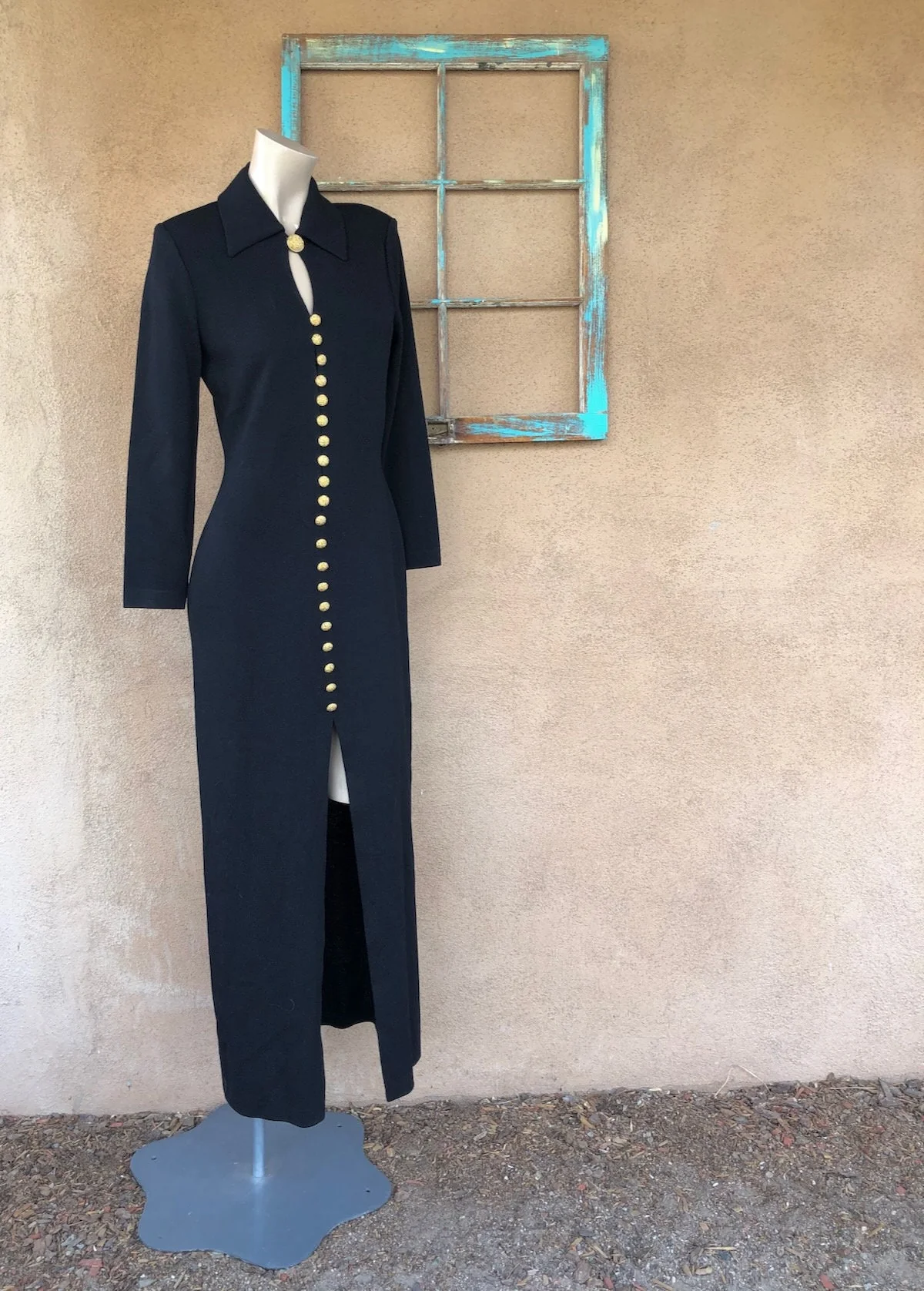Vintage 90s St John Black Knit Dress Sz S M by St John Evening by Marie Gray - Image 2